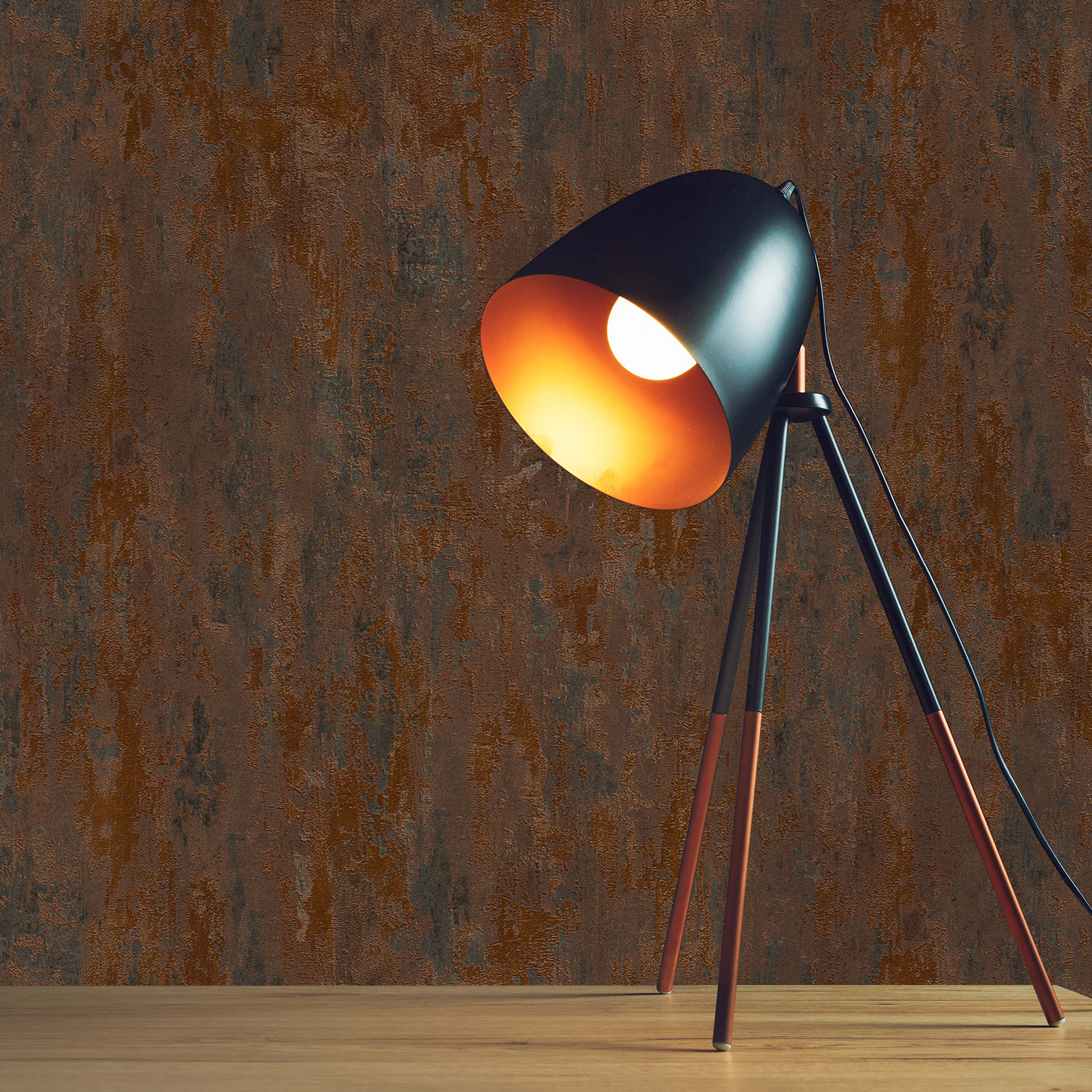 Tapete Urban M1-No.61 | Vliestapete | Orange | Kupfer | Unitapete |Struktur