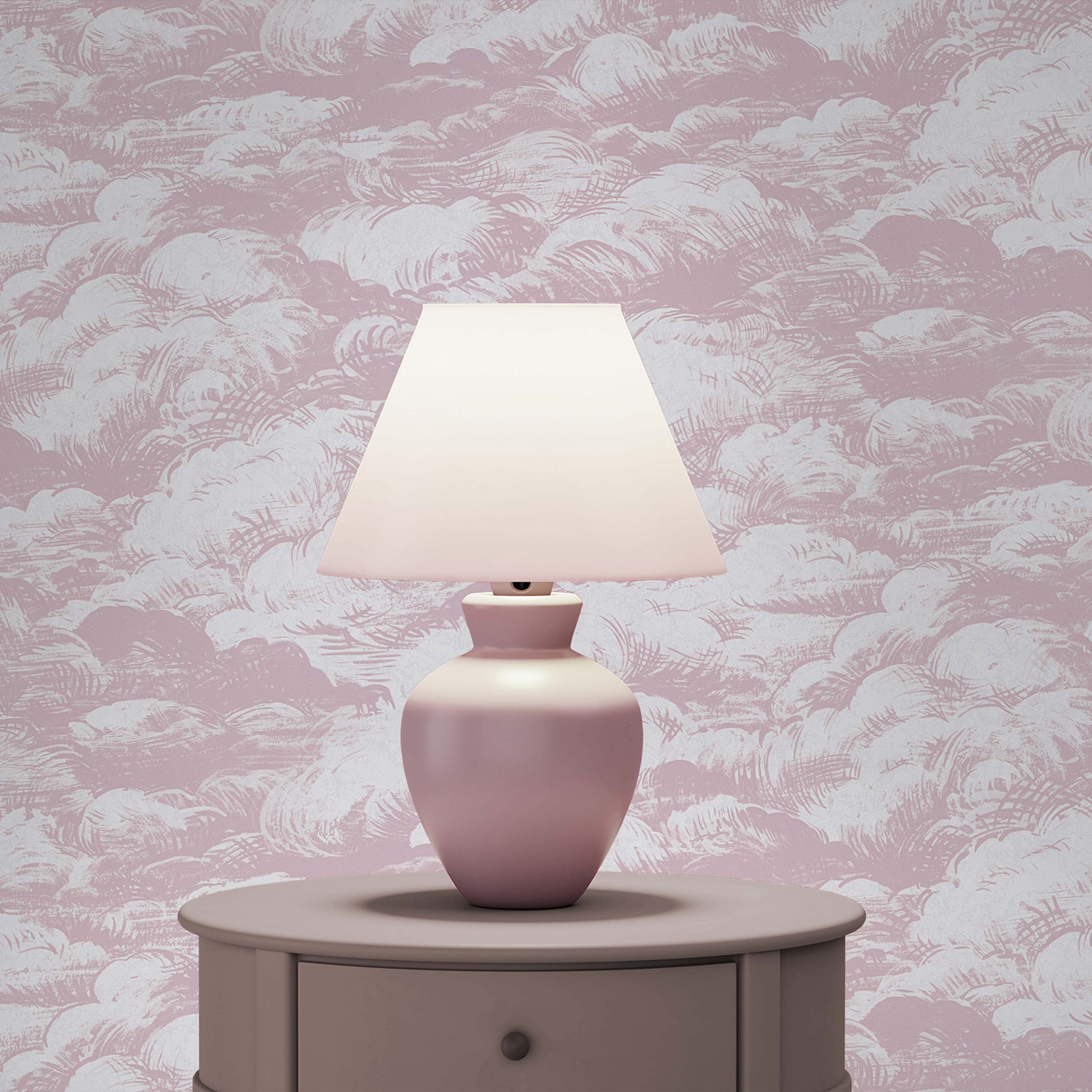 Tapete Kinderzimmer M1-No.1530 | Vliestapete | Rosa | Weiß | Wolkentapete