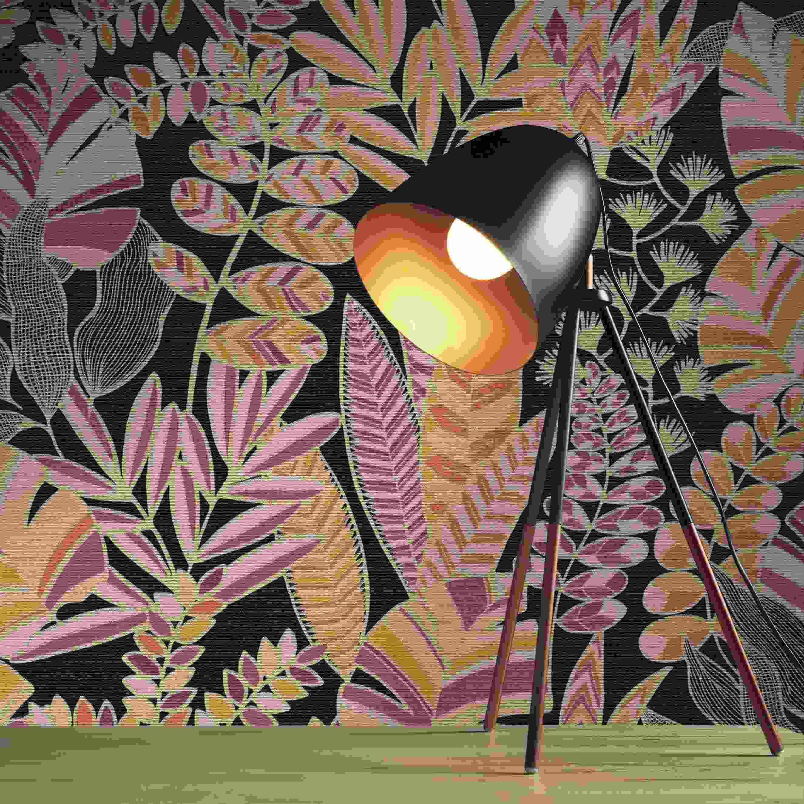 Tapete Carlos Blumen M1-No.4259 | Vlies | Schwarz | Pink | Floral | Tadessi | 10.05 x 0.53 m