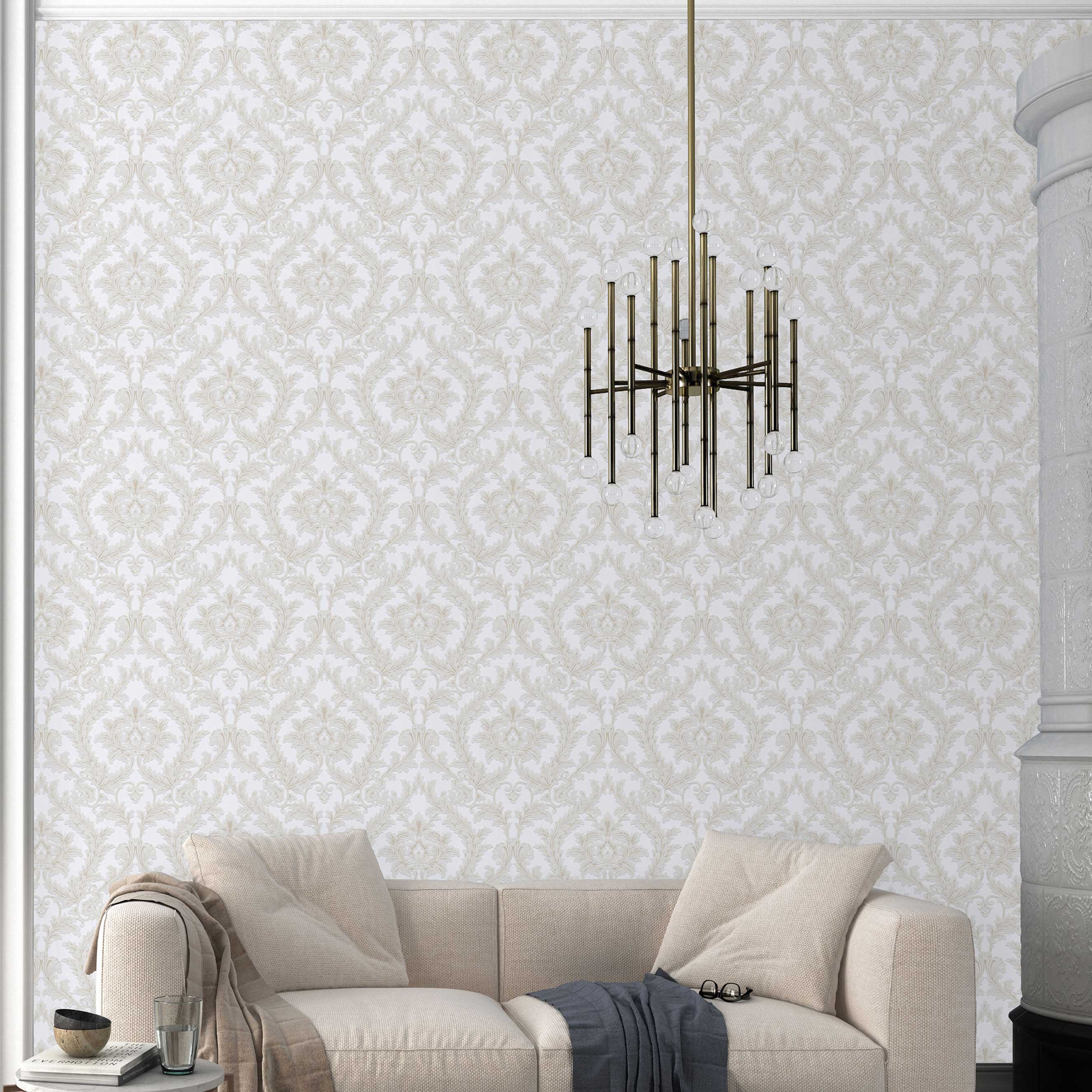 Tapete Barock Giulia M2-No.172 | Vliestapete Barockoptik | Grau | Ornamentmuster | Klassik