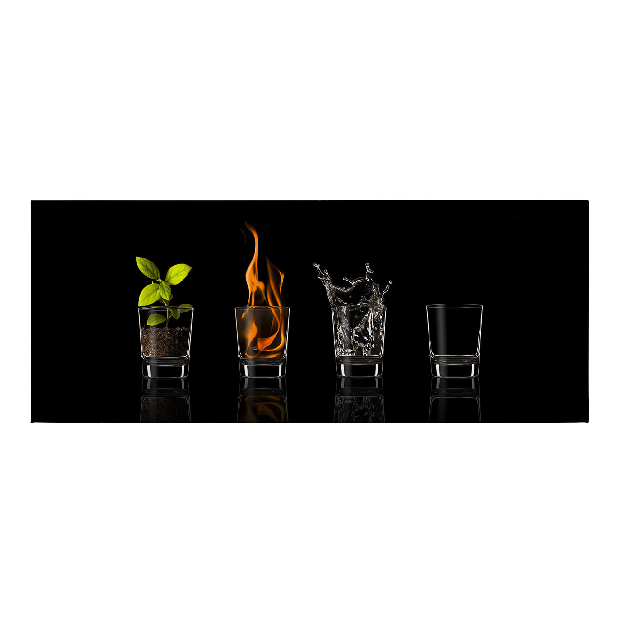 Leinwandbild Essen Trinken M1-No.50475 | Wandbild 40 x 100 cm | Blau Braun Keilrahmen Küche