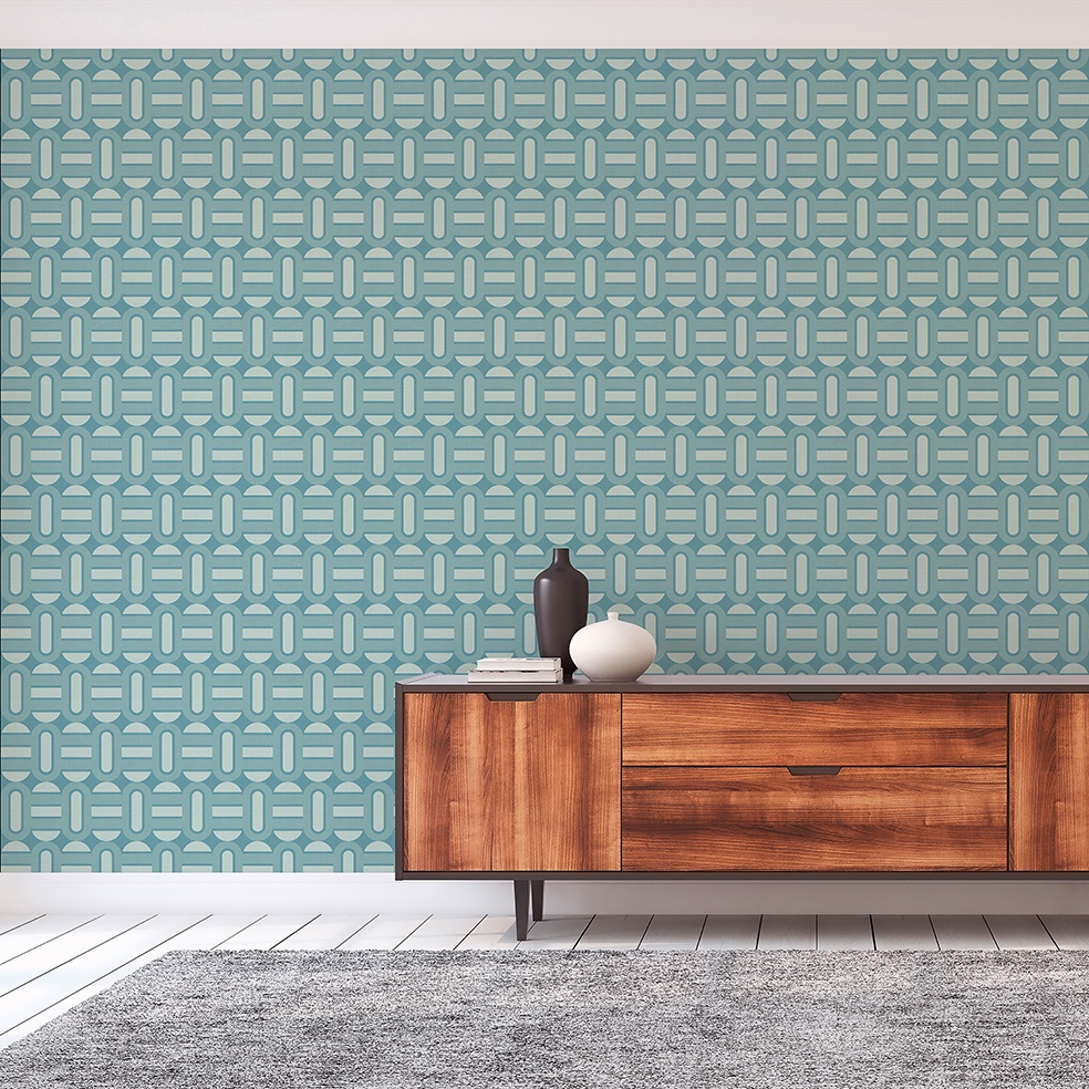 Tapete Mauro Grafik M1-No.10931 Vlies Türkis Blau Tadessi 8.50 m x 0.53 m