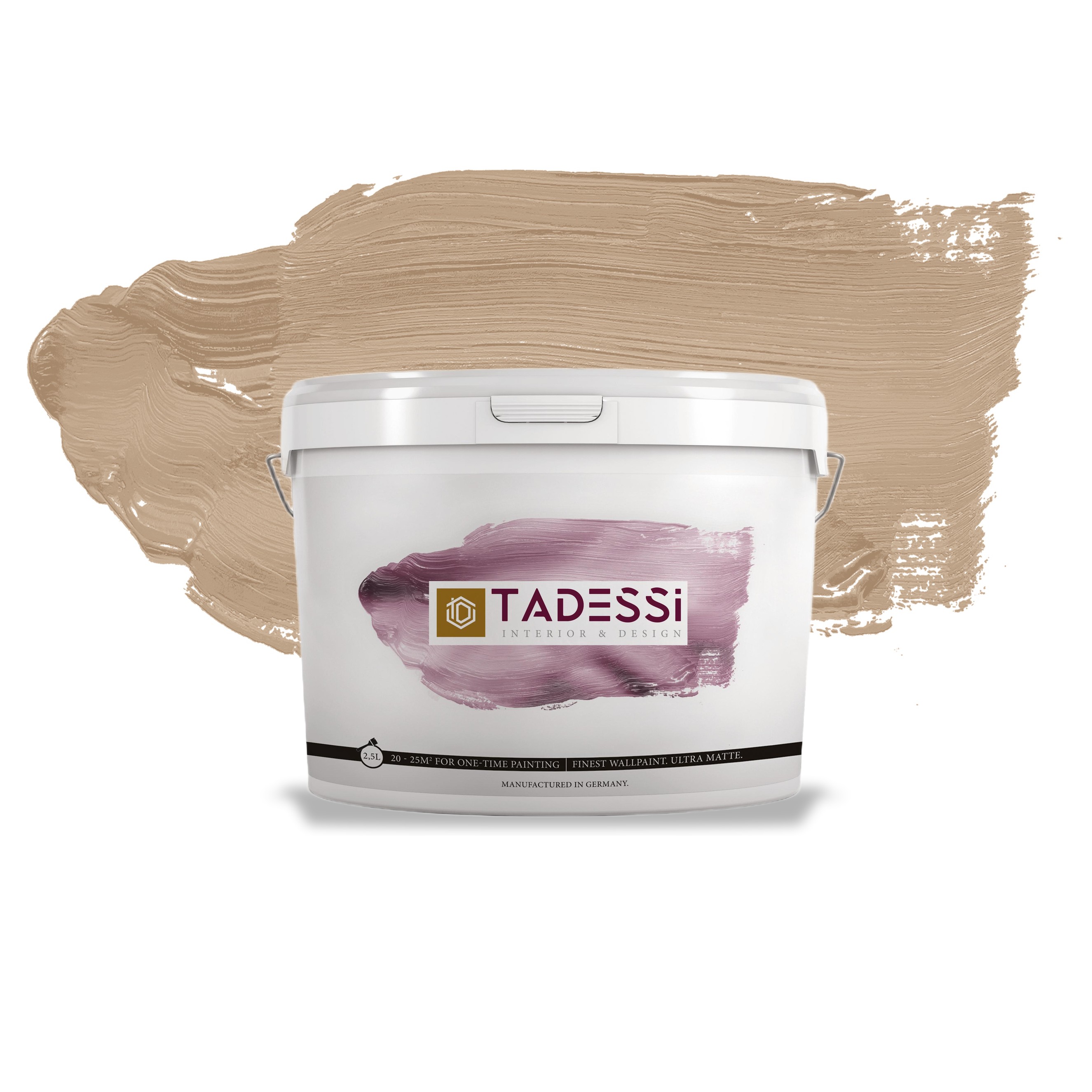 TADESSI Color Vista - Wandfarbe Braun - Mocha Hell - Matte Innenfarbe - Hochwertige Dispersionsfarbe