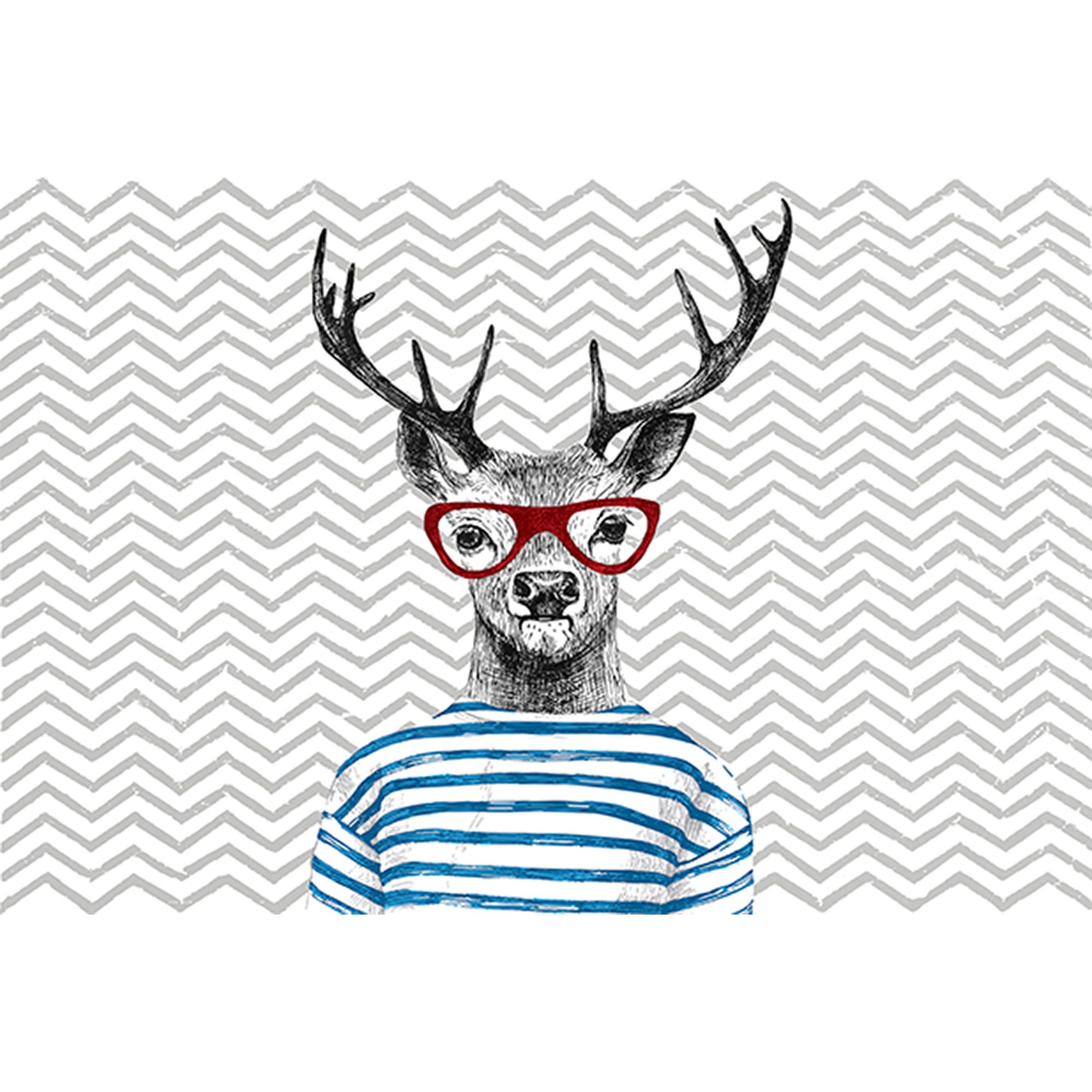 Fototapete Tiere M1-No.60190 | Digitaldruck | Blau | Grau | Grafik | Modern