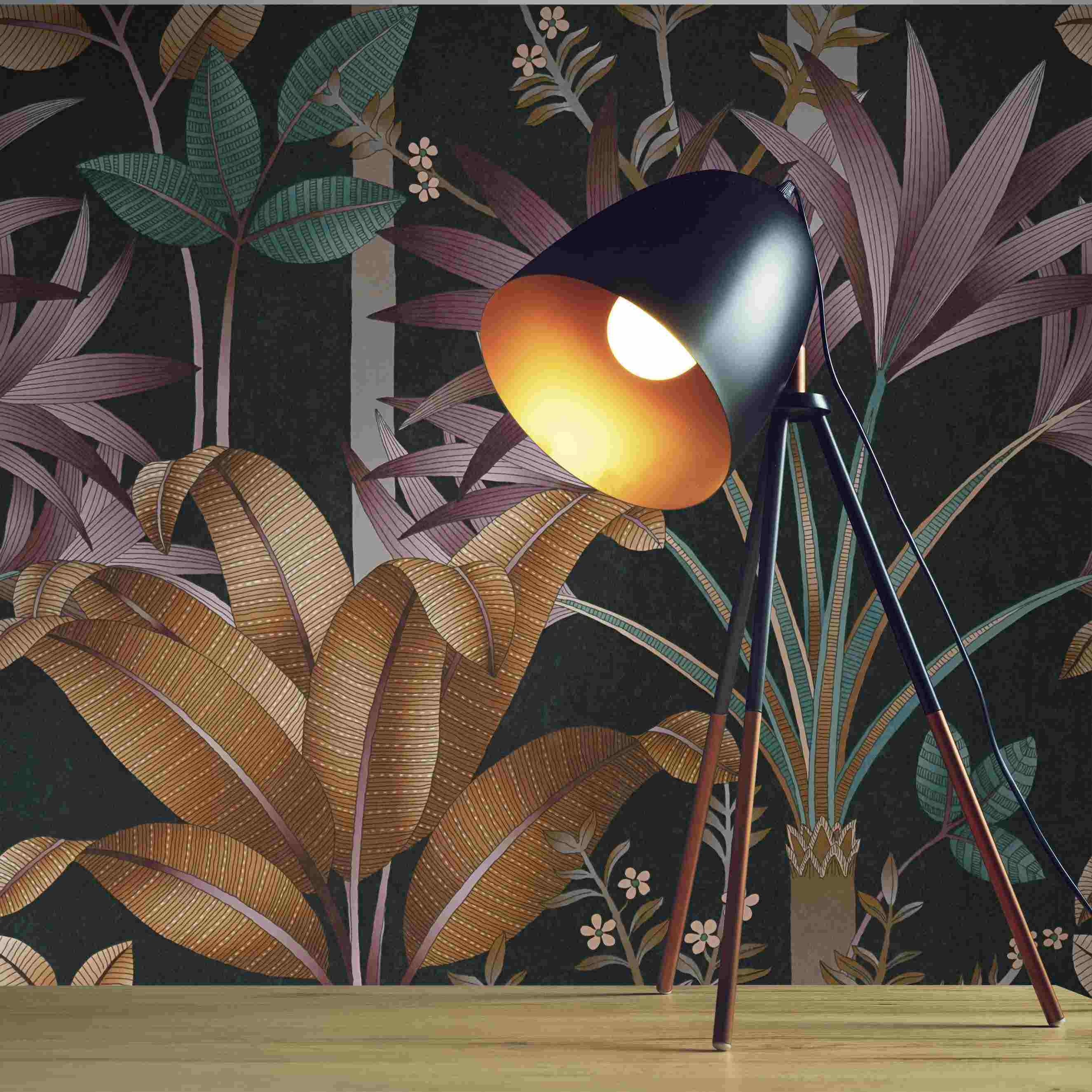 Tapete Mario Blumen M1-No.4430 | Vlies | Bunt | Schwarz | Floral | Tadessi | 10.05 x 0.53 m