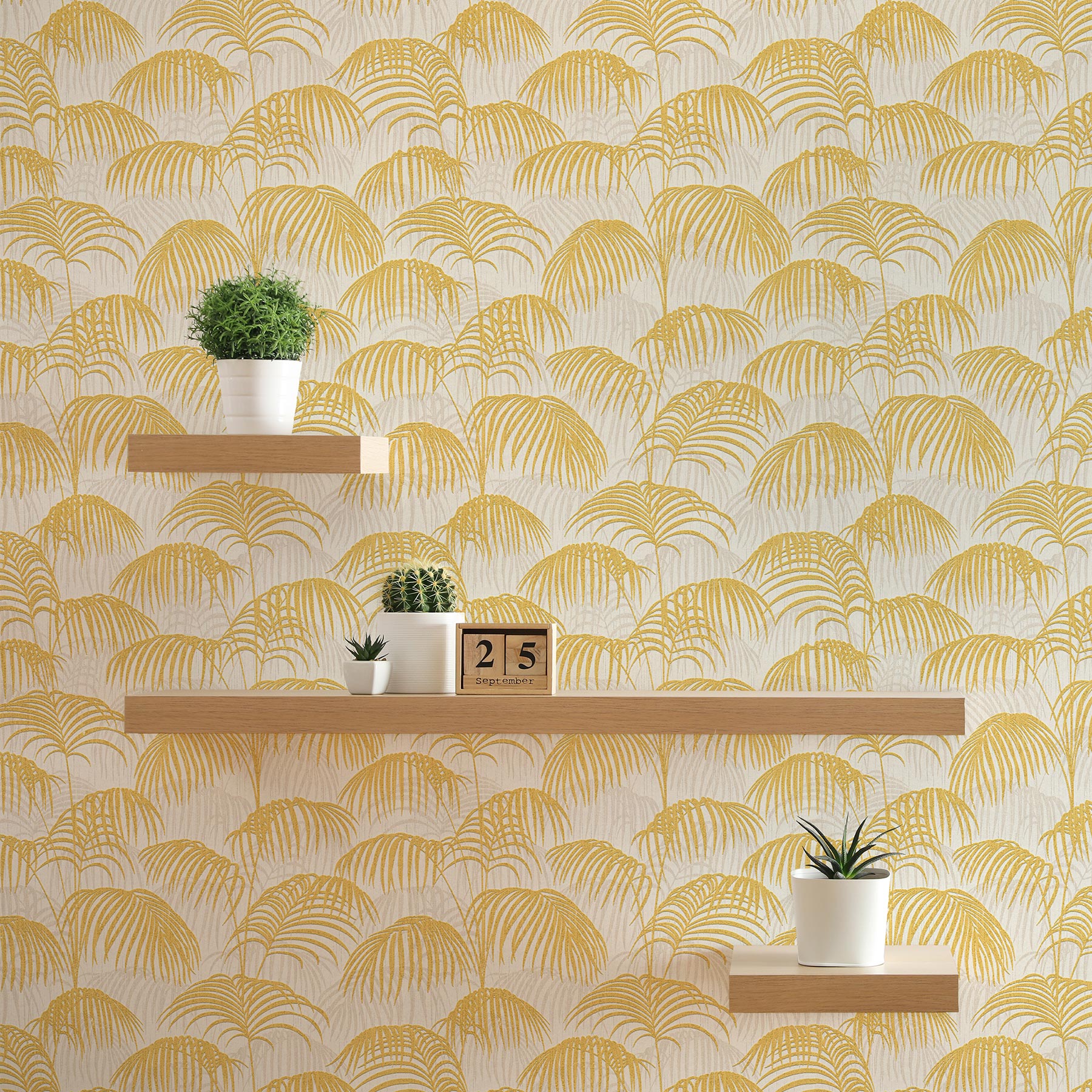 Tapete Dschungel Matilde M1-No.3871 Vliestapete Gold Dschungeltapete Botanisch Palmen