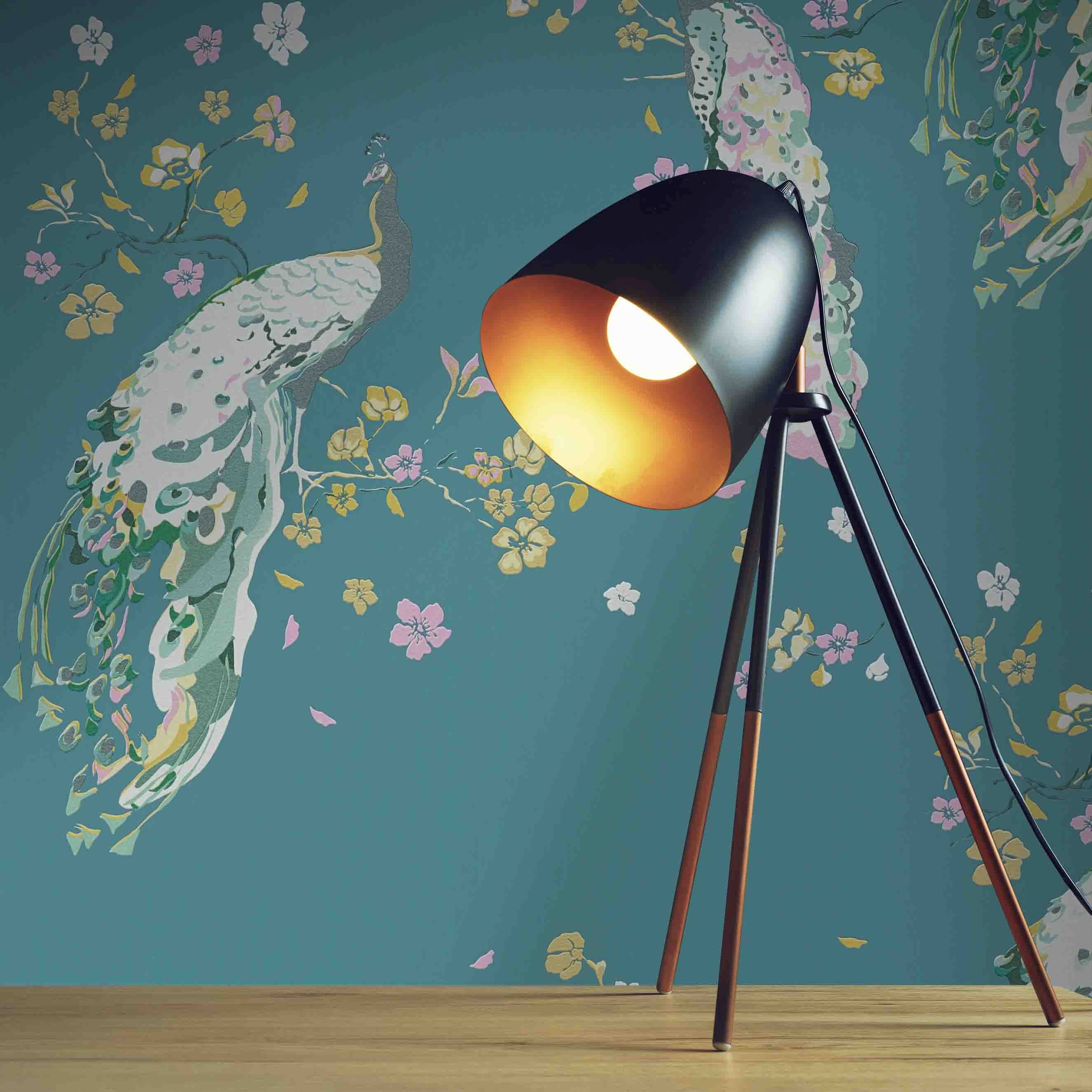 Tapete Diego Tiere M1-No.4116 Vlies Türkis Gelb Vogel Tadessi 10.05 x 0.53 m