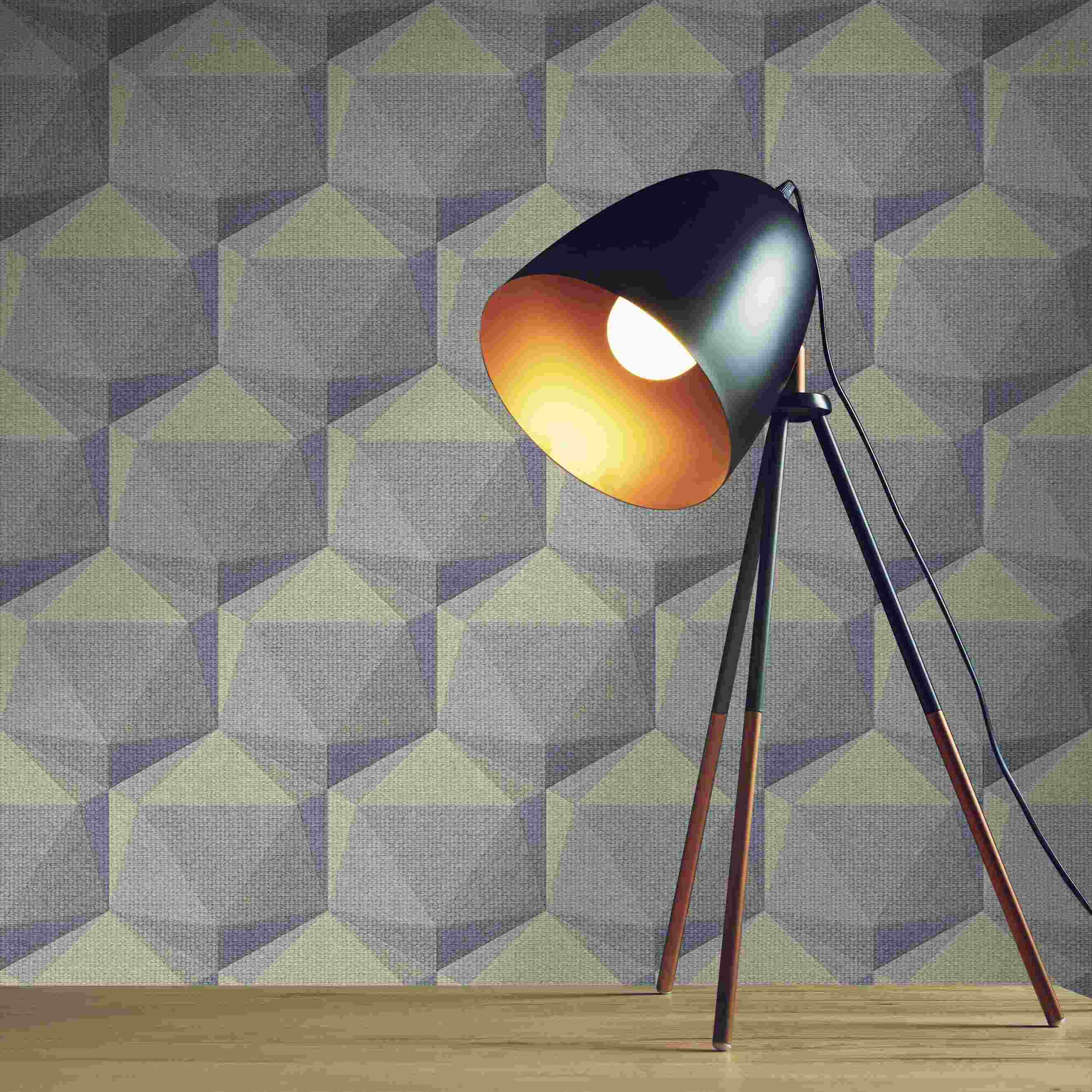 Tapete Meo Grafik M1-No.4002 | Vlies | Blau | Beige | Hexagon | Tadessi | 10.05 x 0.53 m
