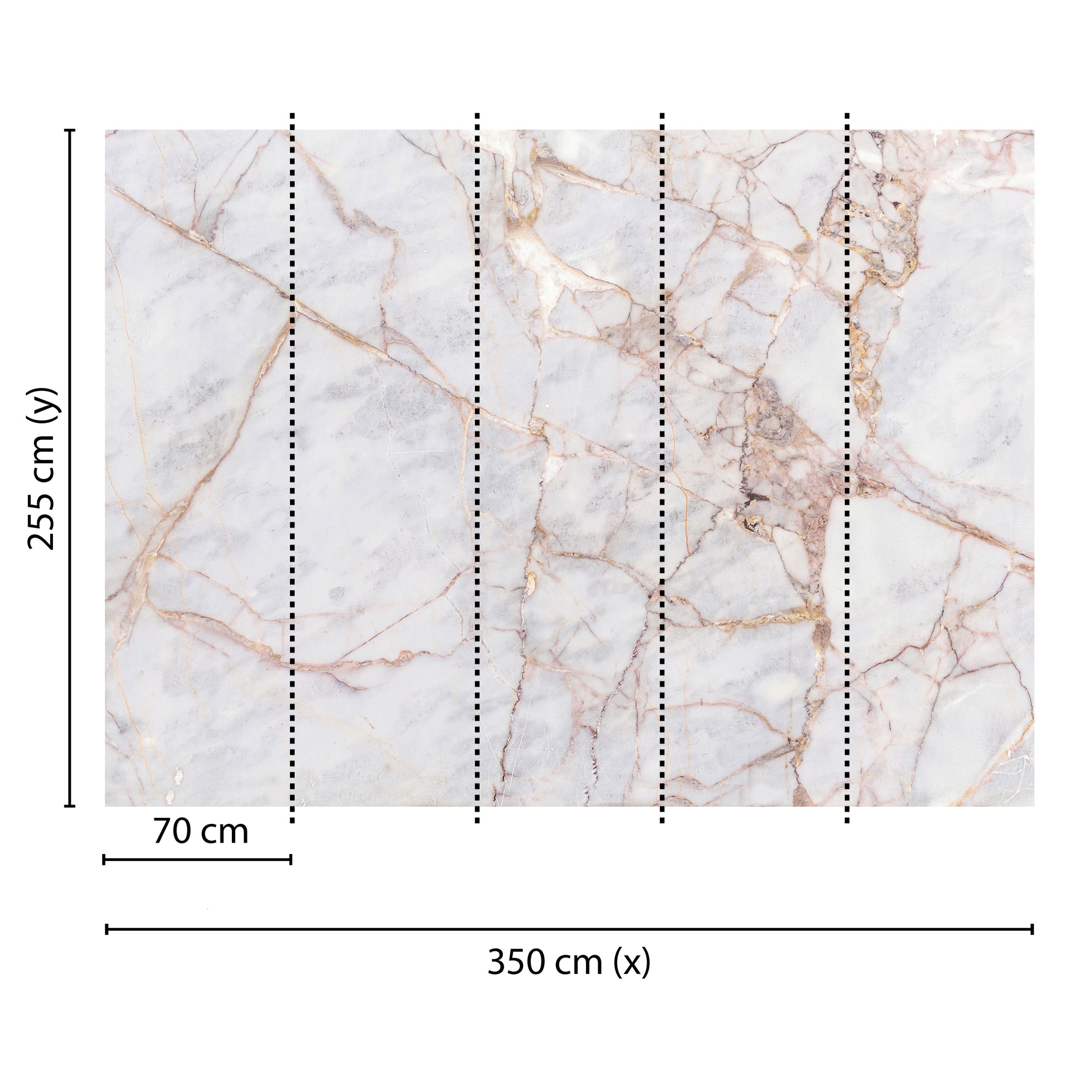 Fototapete Marmor M1-No.60428 | Digitaldruck | Weiß | Grau | Steinoptik | Modern