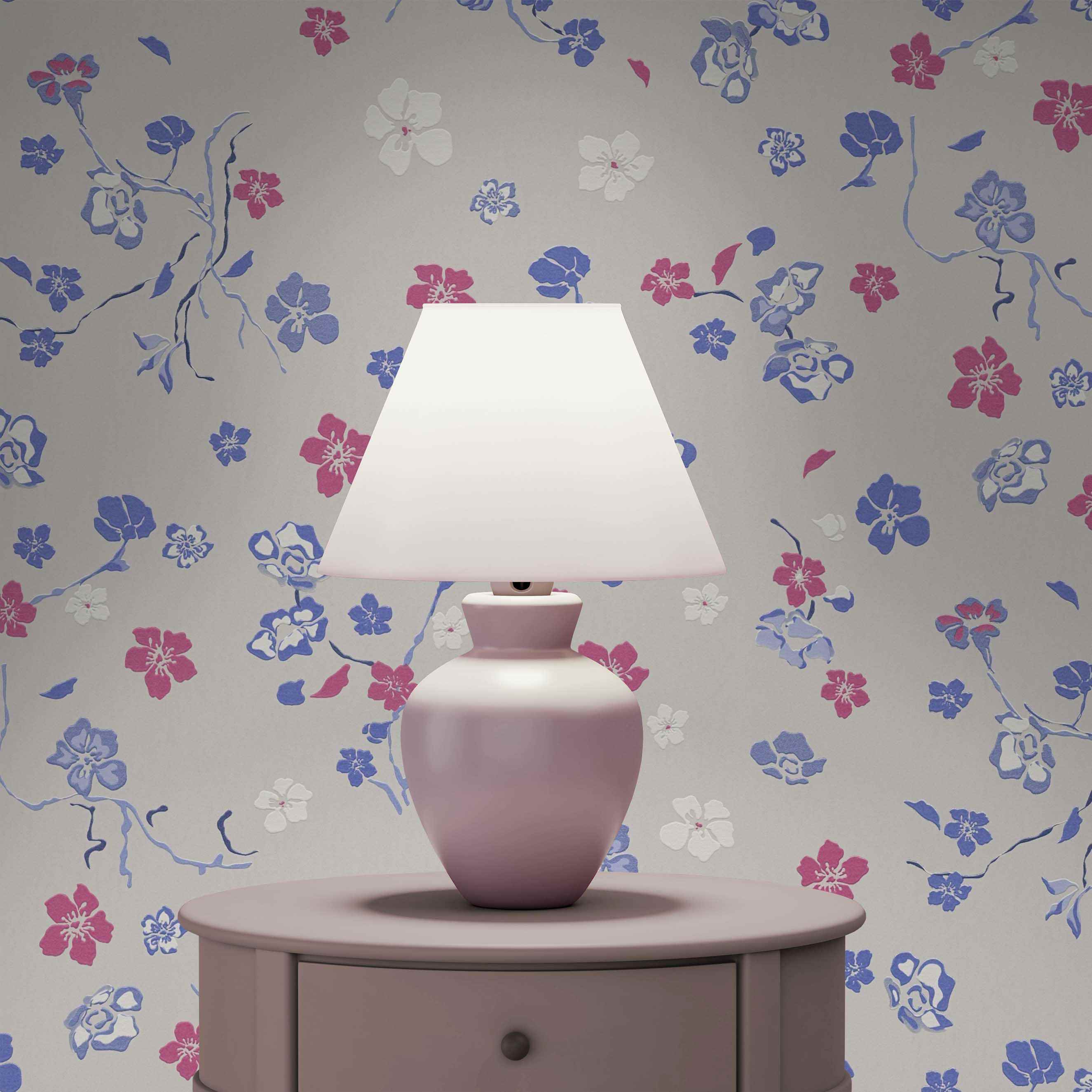 Tapete Mario Blumen M1-No.4122 Vlies Beige Blau Floral Tadessi 10.05 x 0.53 m