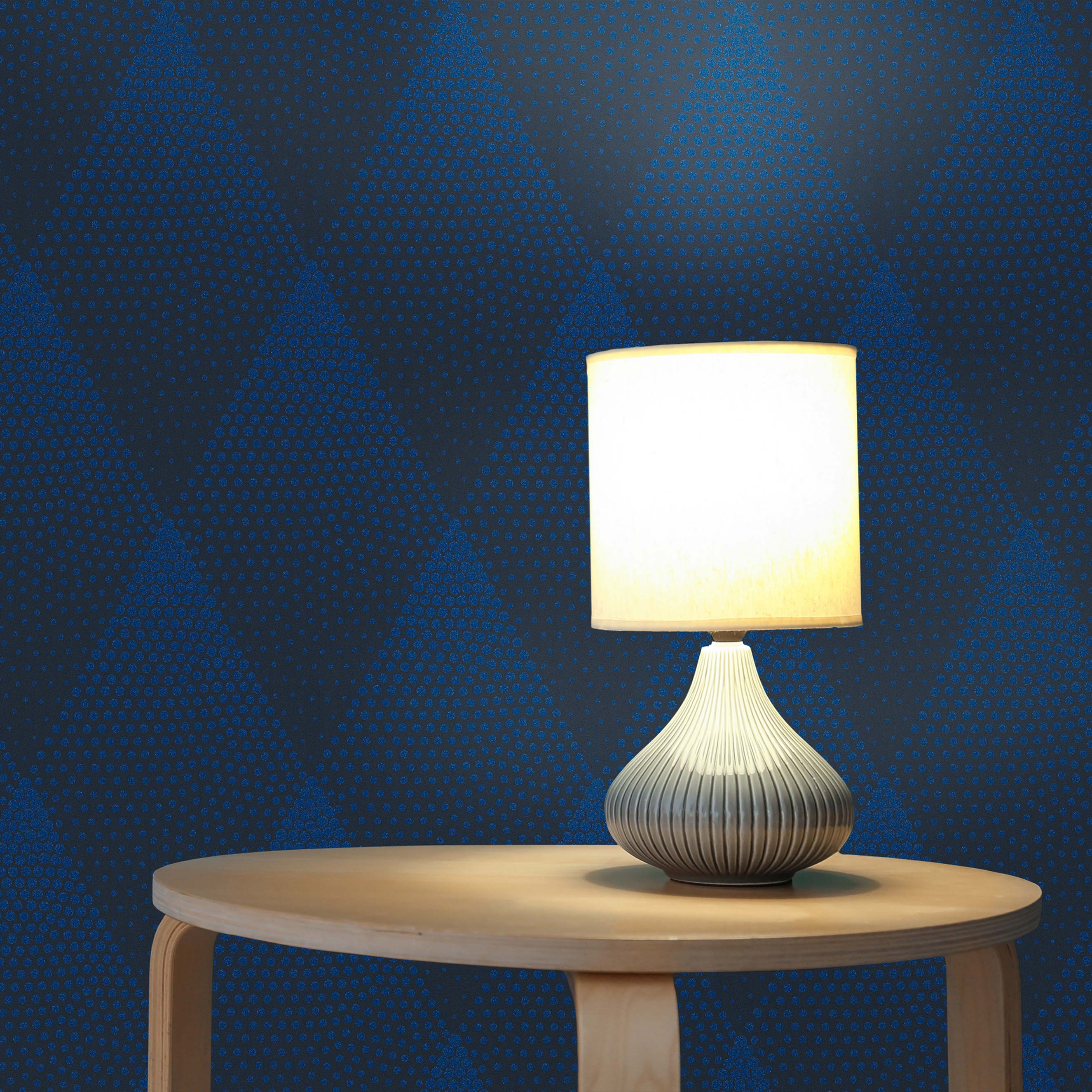 Tapete 3D Design Arianna M1-No.406 | Vliestapete | Blau | Schwarz | Punktetapete | Kreistapete