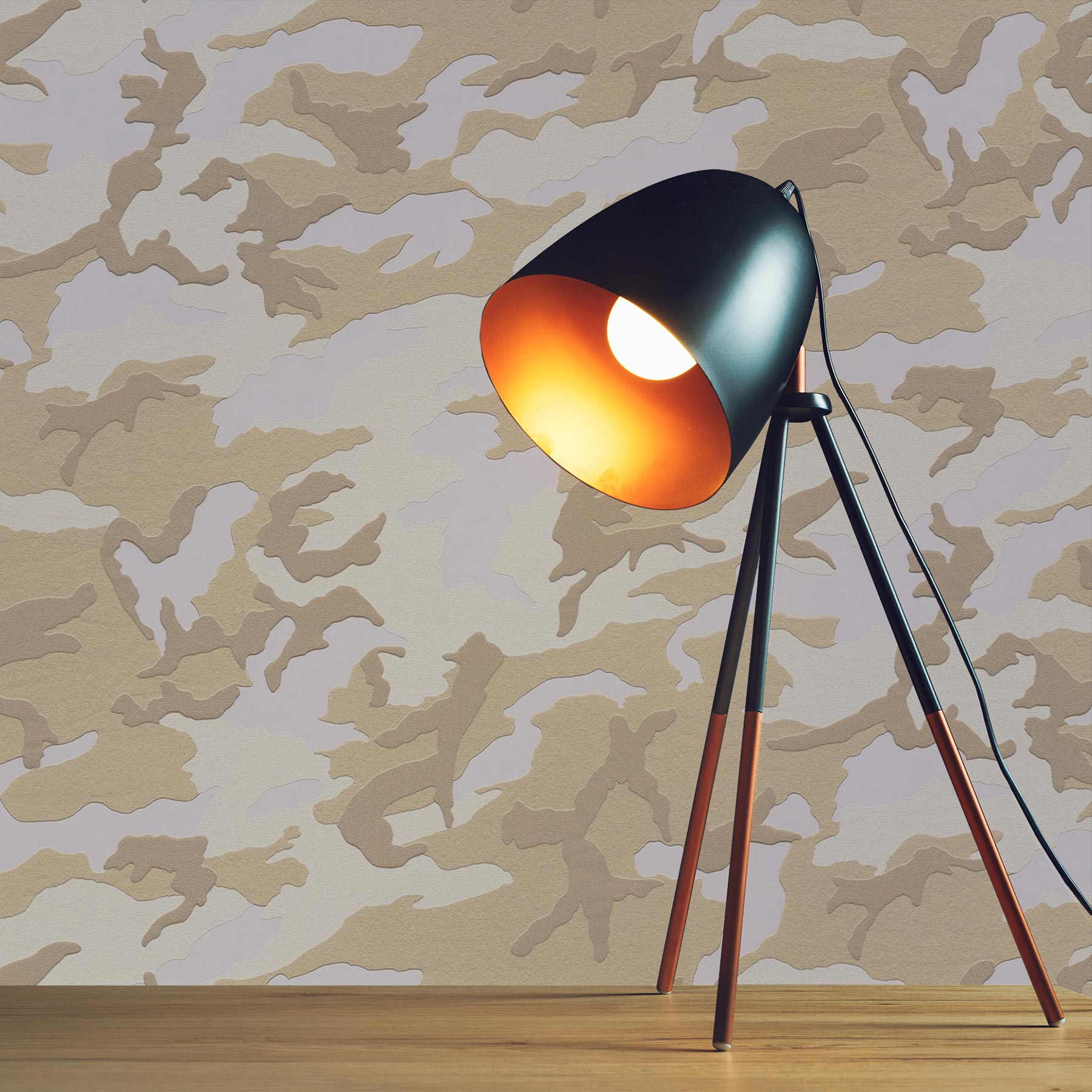 Tapete Kinderzimmer M1-No.2796 Vliestapete Beige Tapete Jung Camouflage