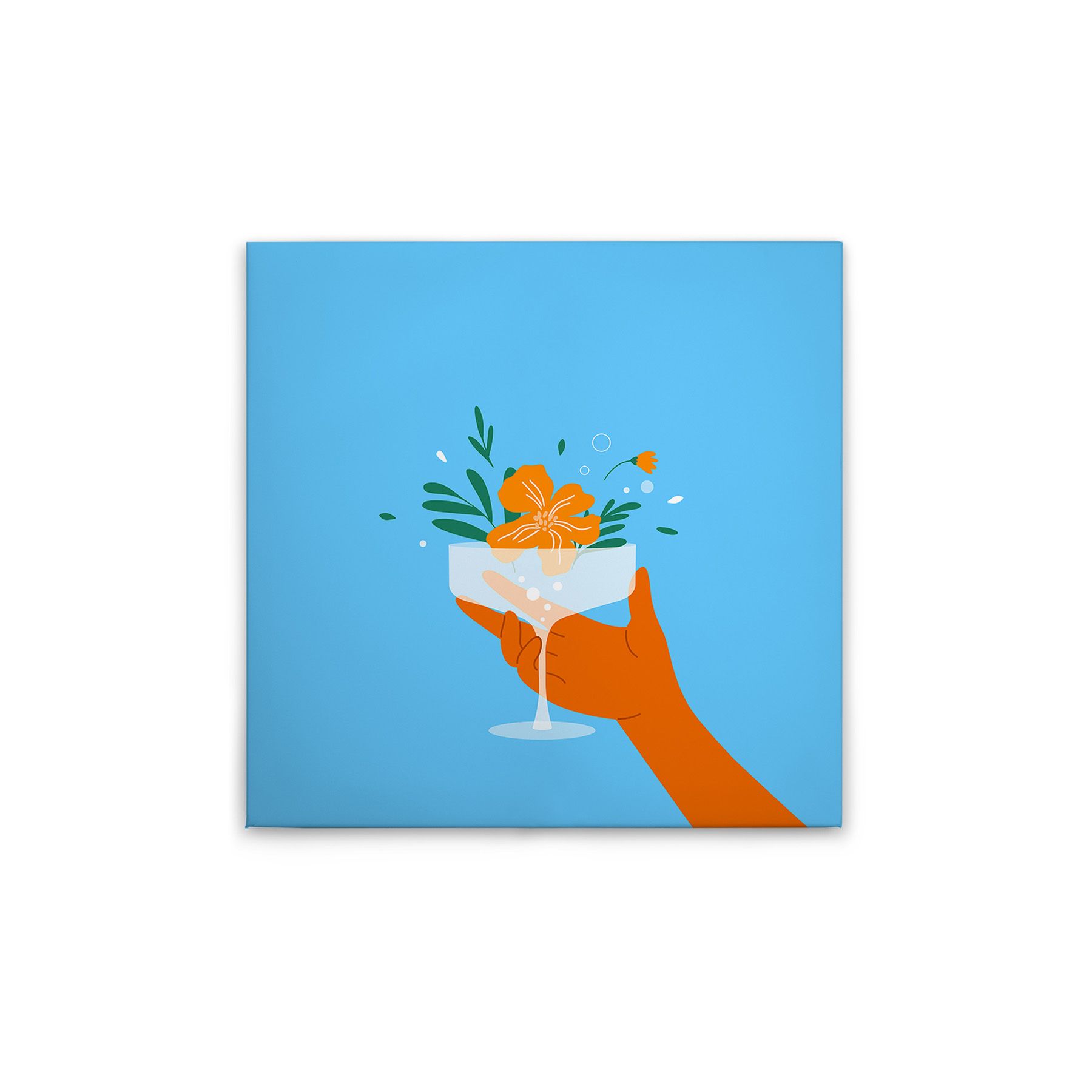 Tadessi Leinwandbild Blumengläser WG Küche M1-No.51586 - Keilrahmen in Blau Weiß - 30 x 30 cm