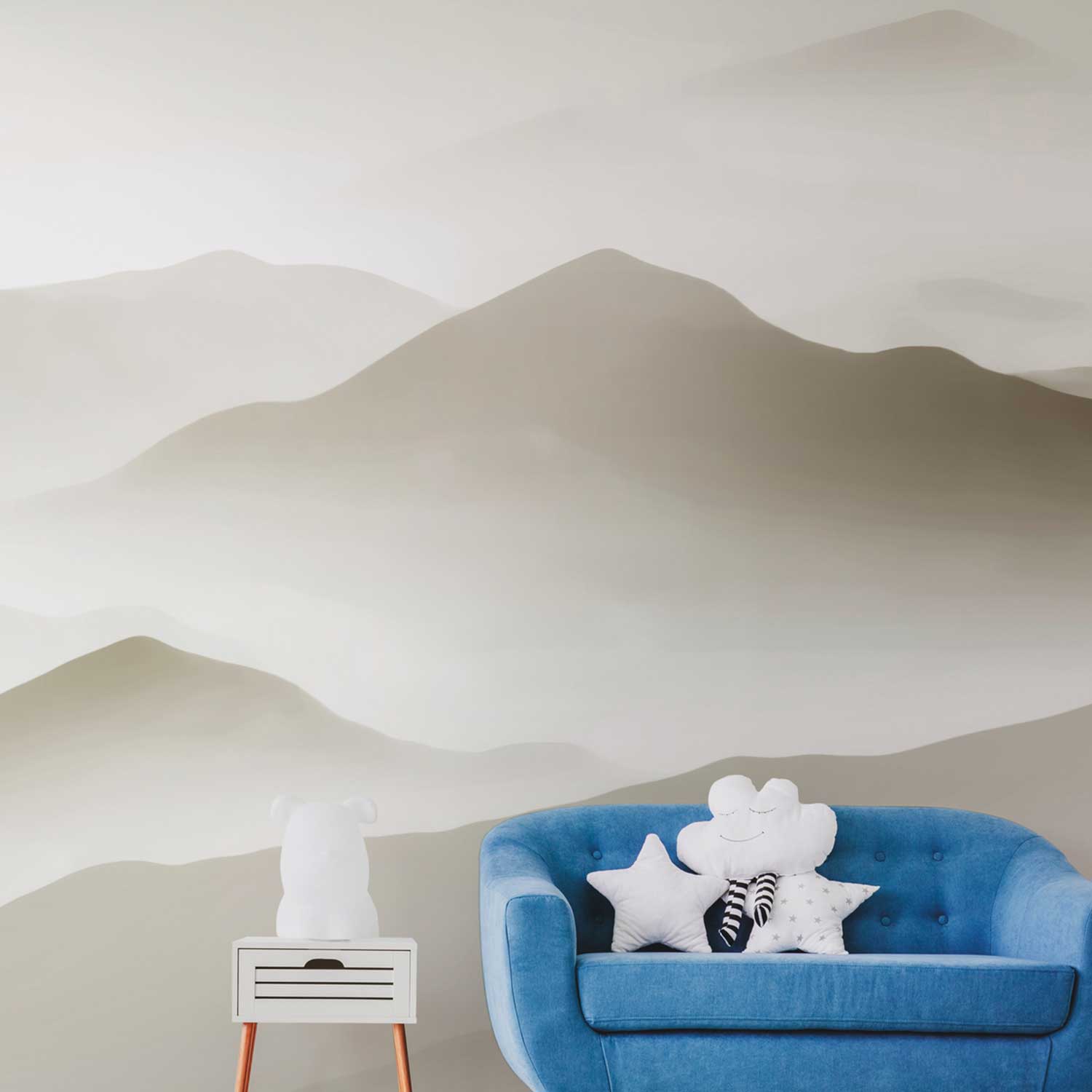 Fototapete Berge M1-No.10327 | Digitaldruck | Beige | Landschaft | Berge | Modern | Nebel