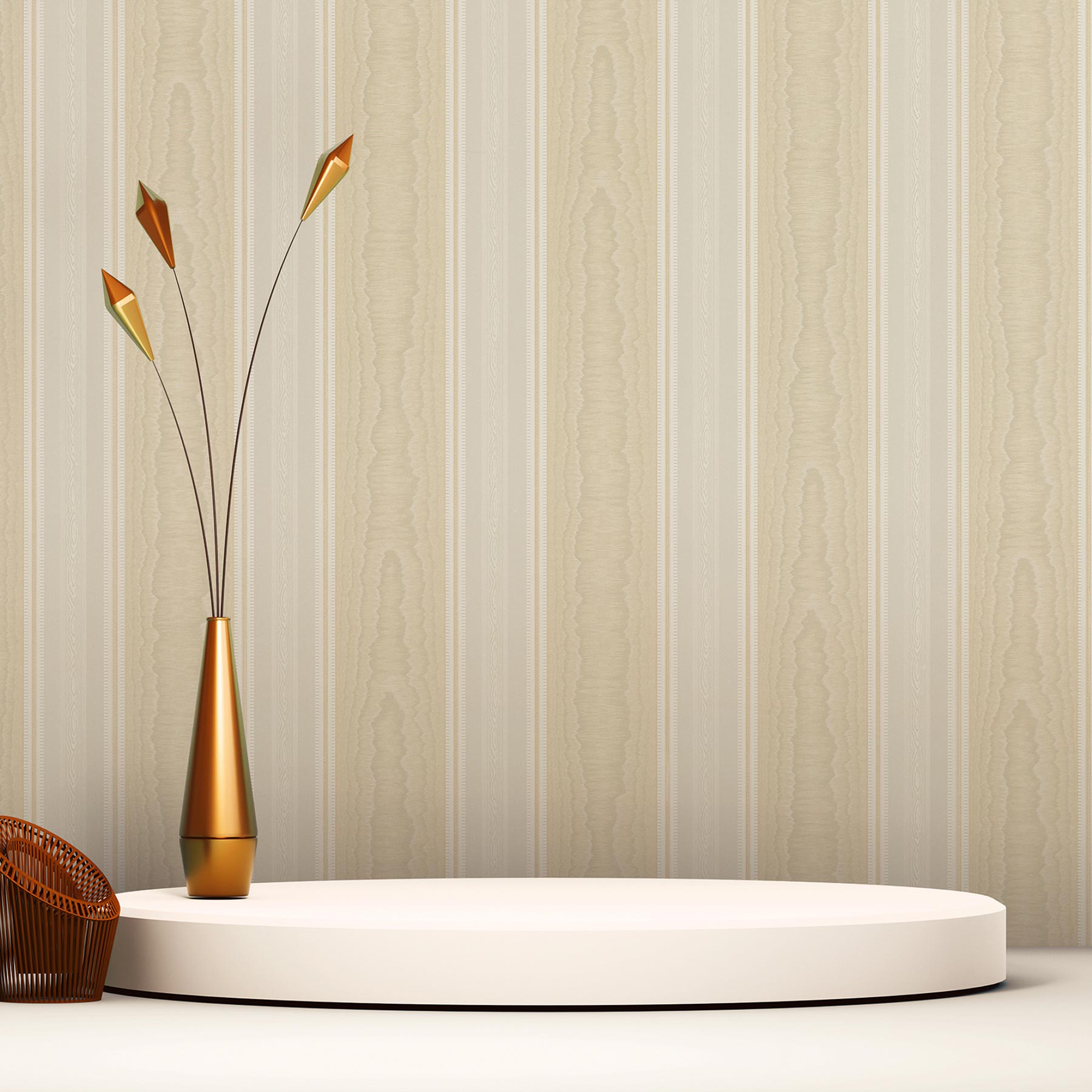 Tapete Streifen Darian M1-No.3655 Papiertapete Beige Streifentapete Klassisch