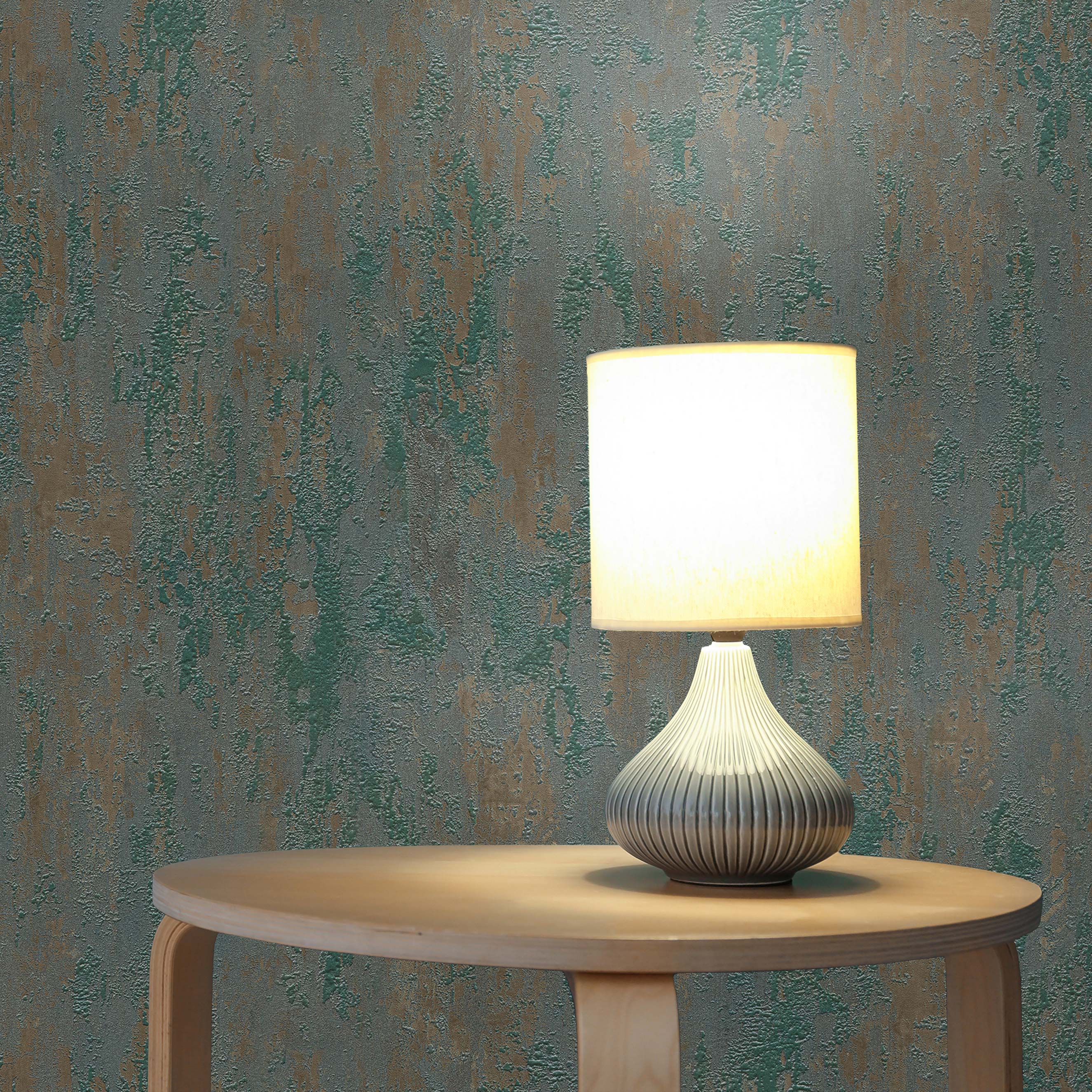 Tapete Urban M1-No.62 | Vliestapete | Grün | Bronze | Unitapete | Struktur
