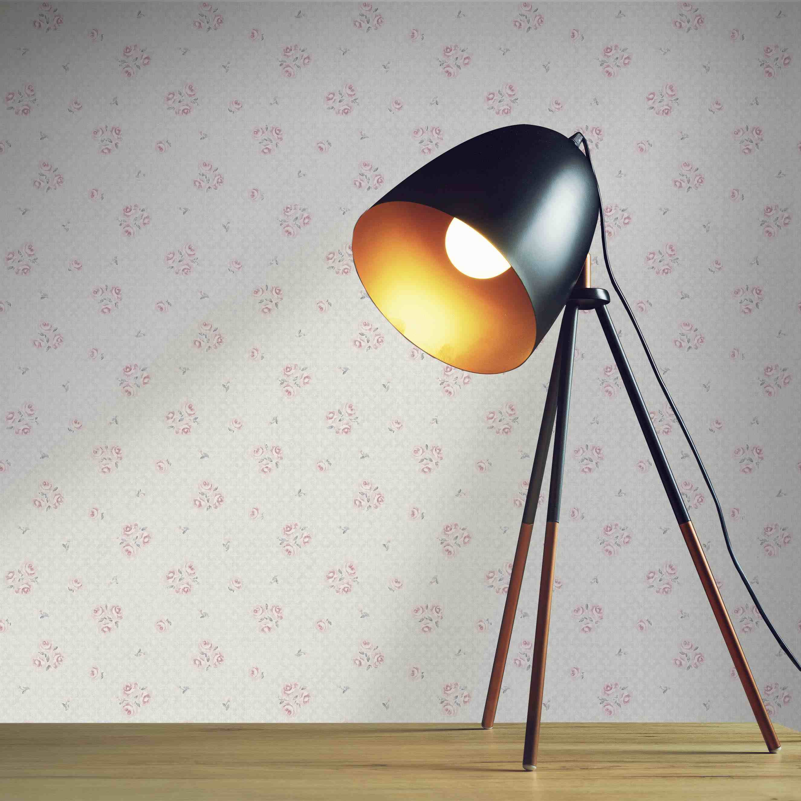 Tapete Pino Blumen M1-No.4276 Vlies Grau Rot Blümchen Tadessi 10.05 x 0.53 m