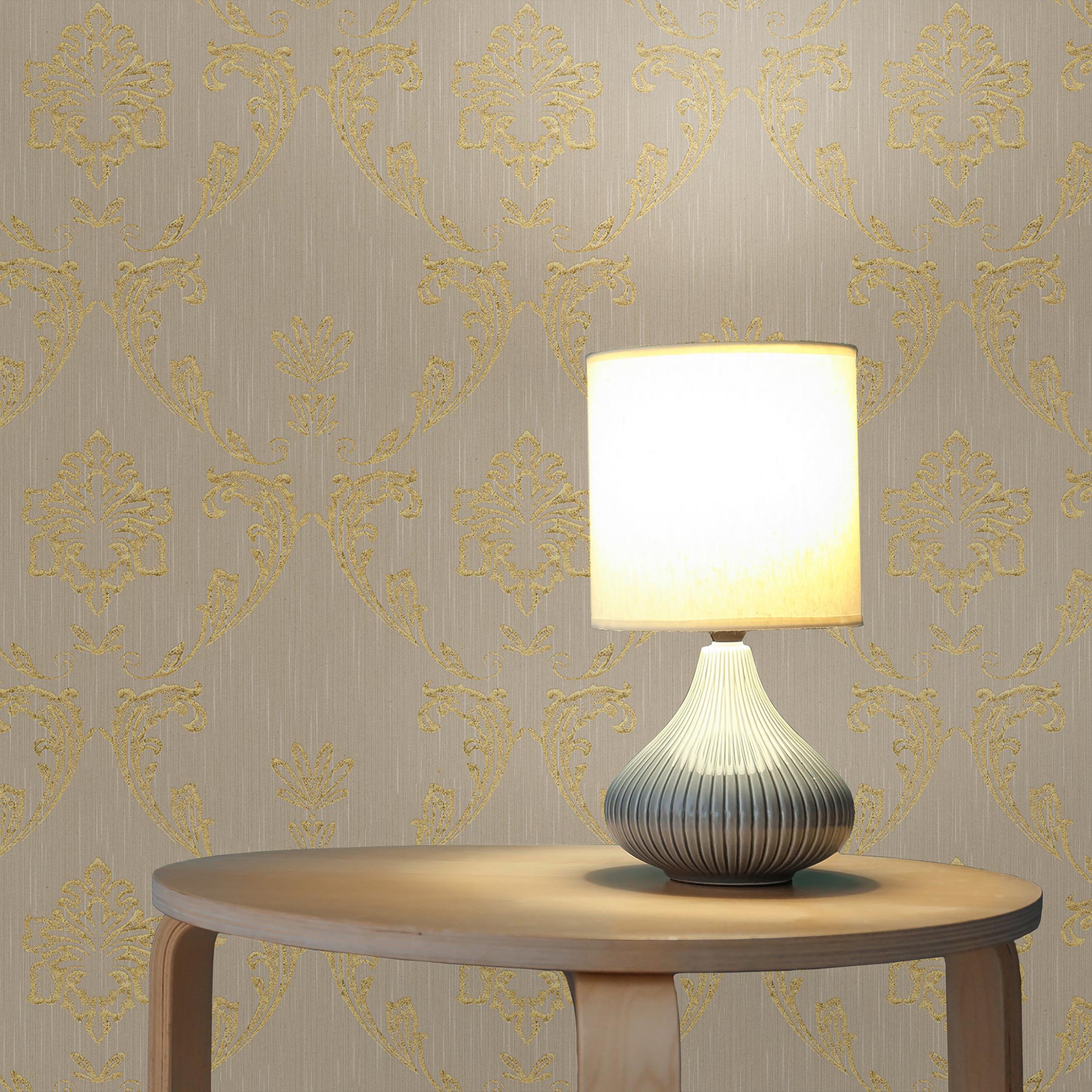 Tapete Barock Giulia M1-No.2171 | Vliestapete | Gold | Beige | Ornament | Klassik | Barocktapete