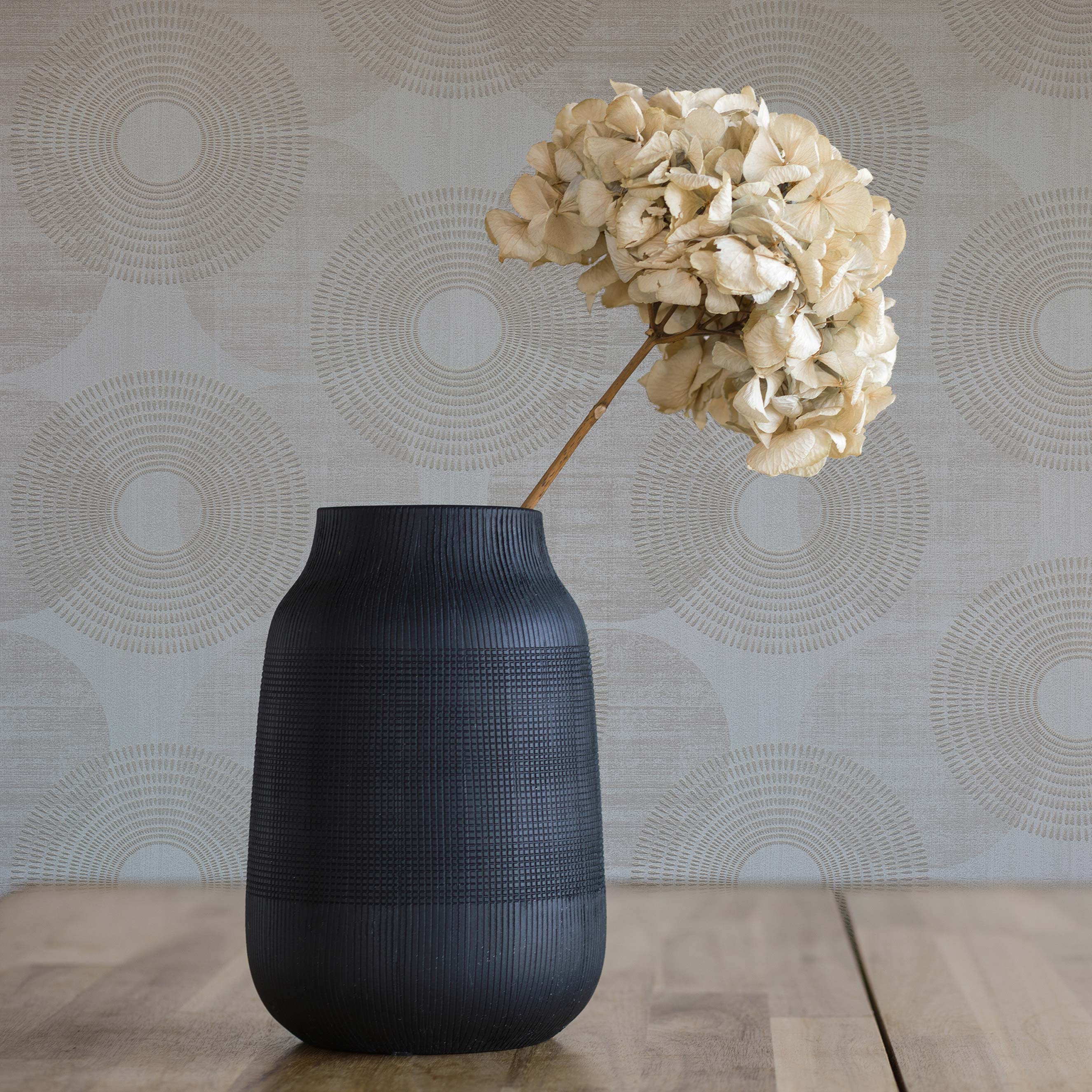 Tapete Punkte Kreise Caterina M1-No.1306 | Vliestapete | Beige | Grau | Geometrisch