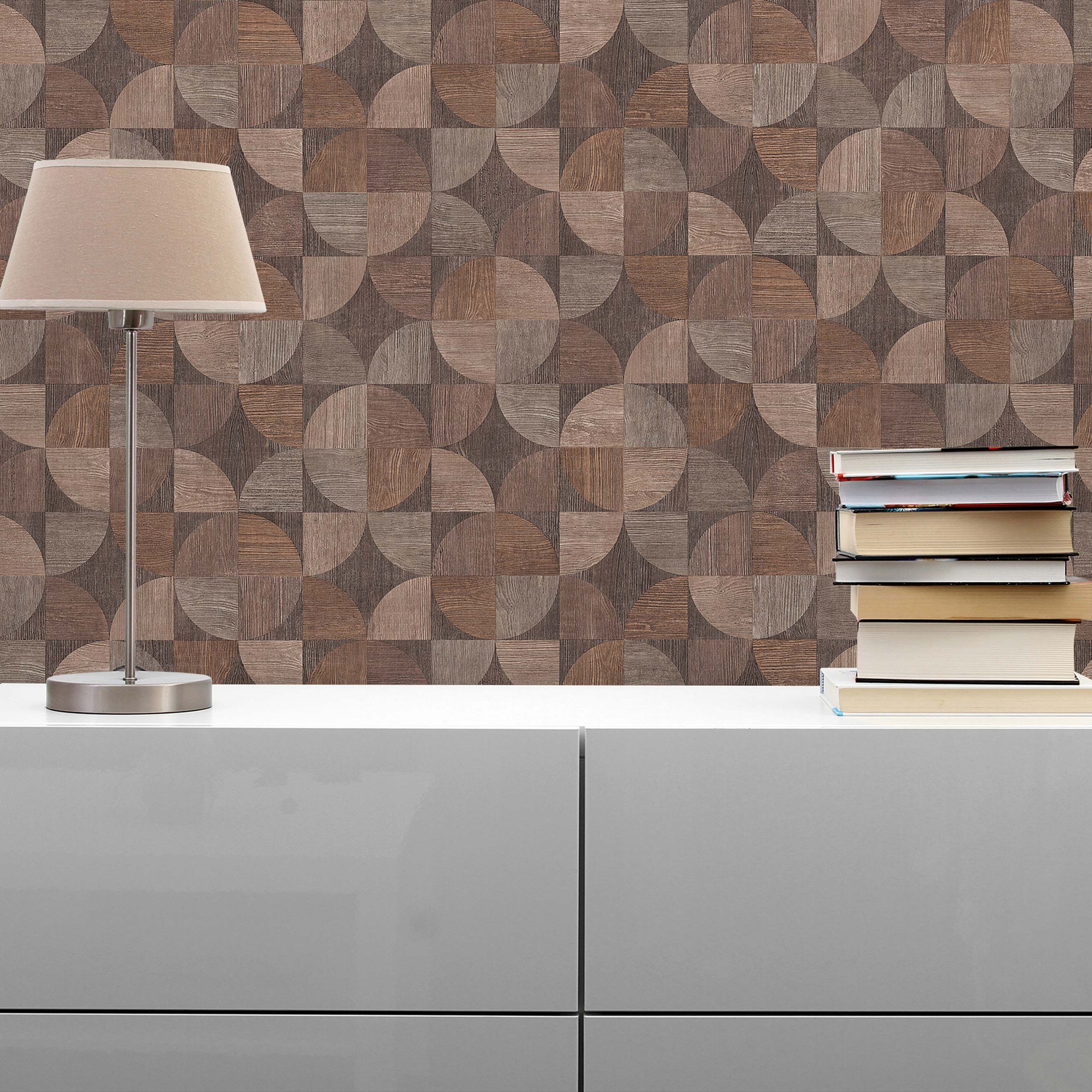Tapete Vintage M1-No.1569 | Vliestapete | Braun | Beige | Struktur | Geometrisch