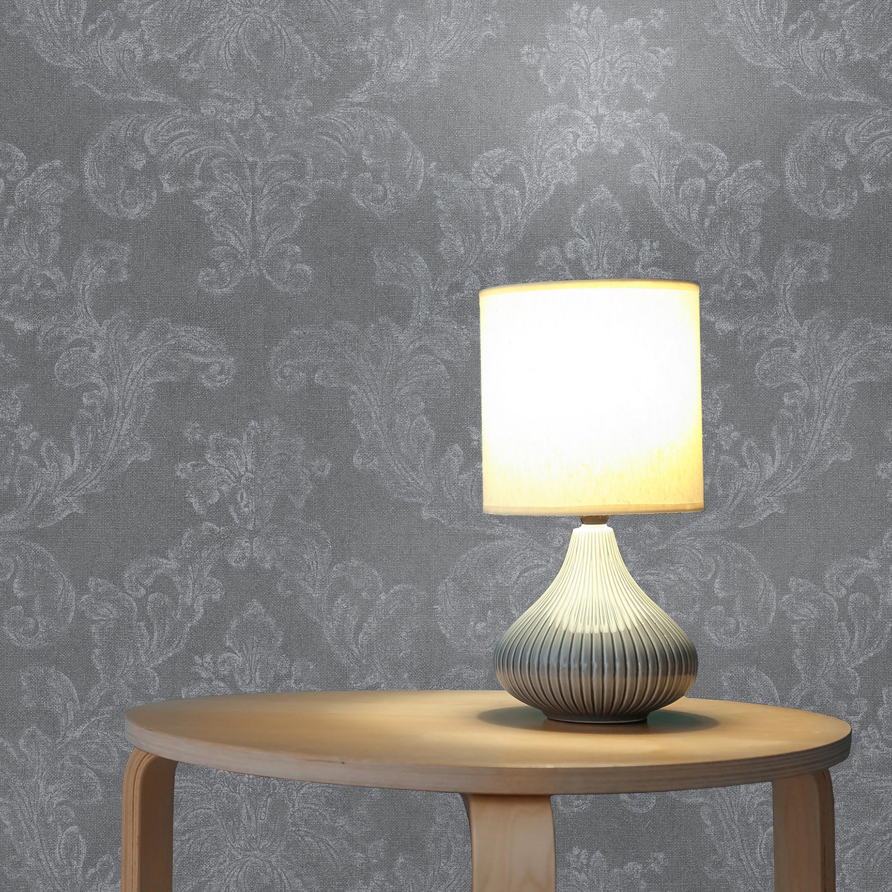 Tapete Barock Giulia M1-No.2144 | Vliestapete | Grau | Weiß | Ornament | Klassik