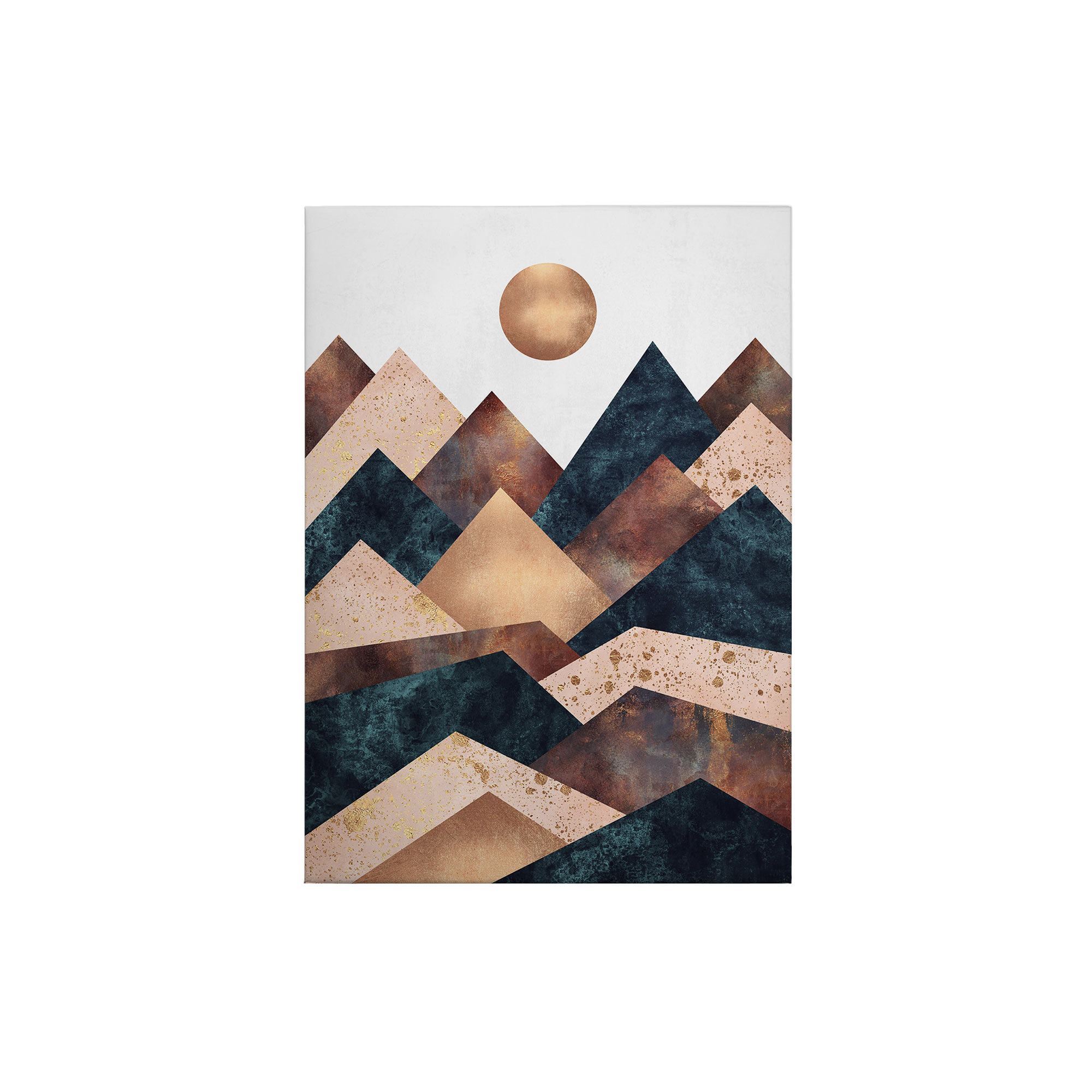 Tadessi Leinwandbild Geometrisch - 70 x 50 cm - M1-No.50408 - Keilrahmen in Blau braun