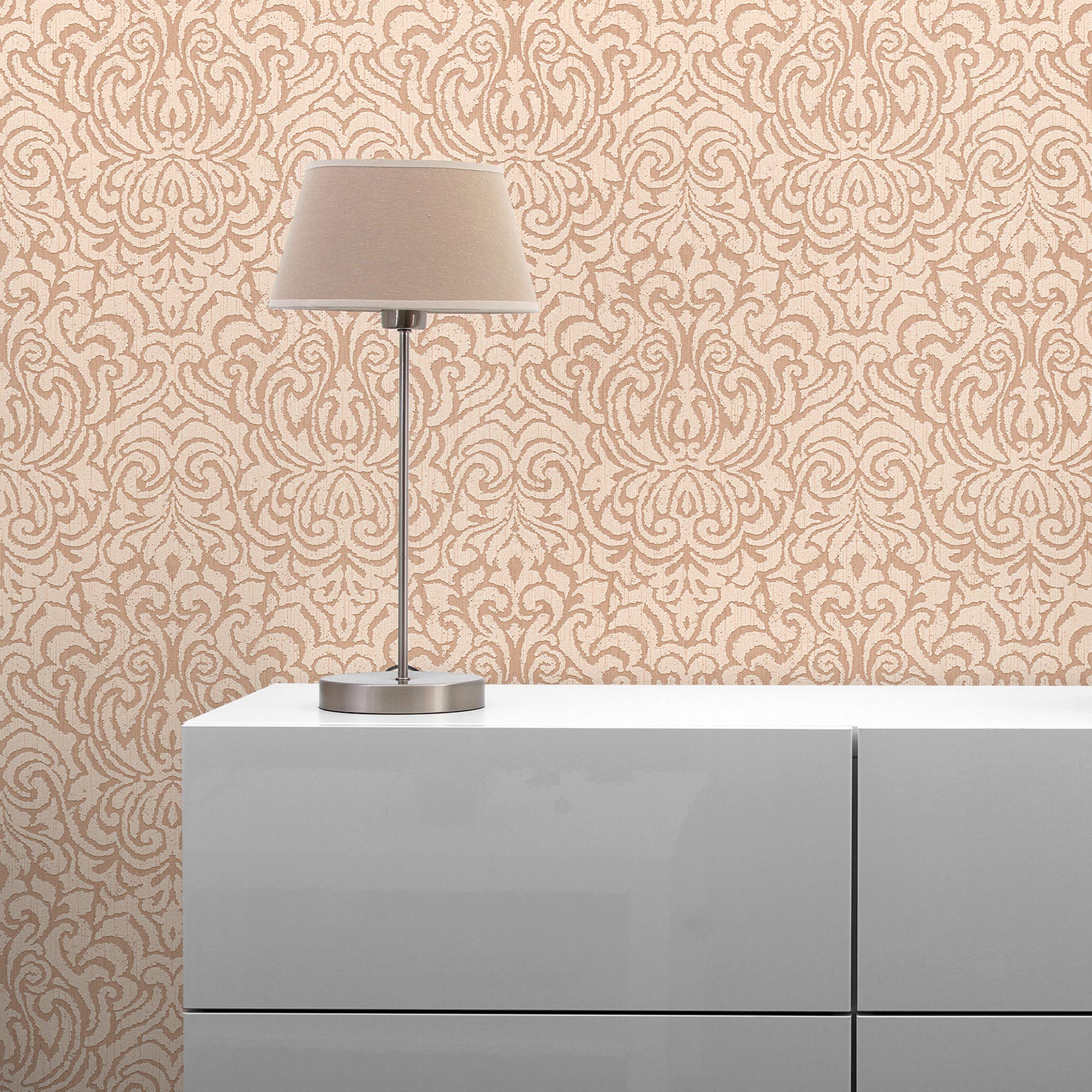 Tapete Barock Alessia M1-No.3844 Vliestapete Beige Klassik Barocktapete Ornament