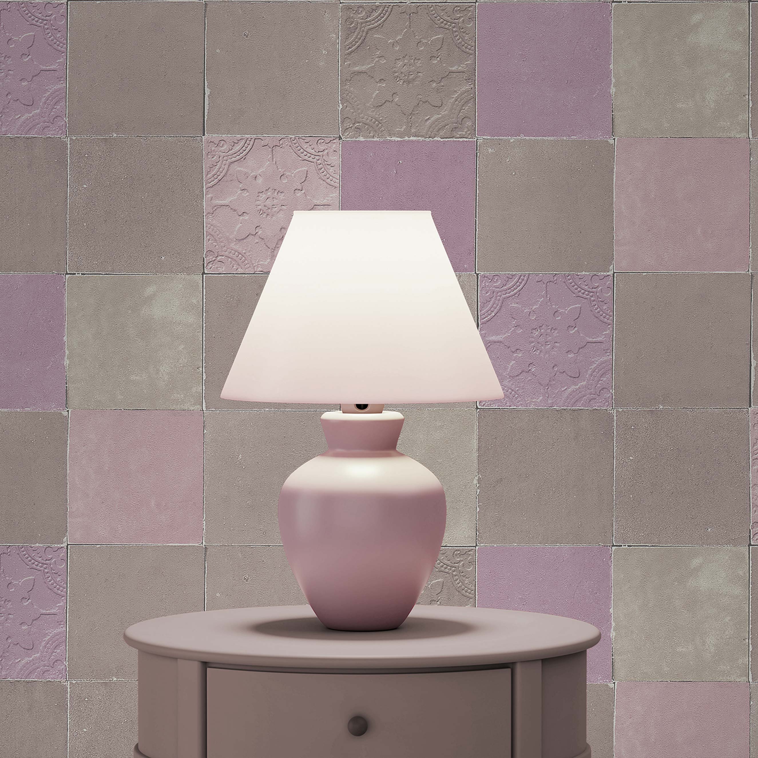 Tapete Fliesen Azzura M1-No.381 | Vliestapete | Grau | Violett | Fliesentapete