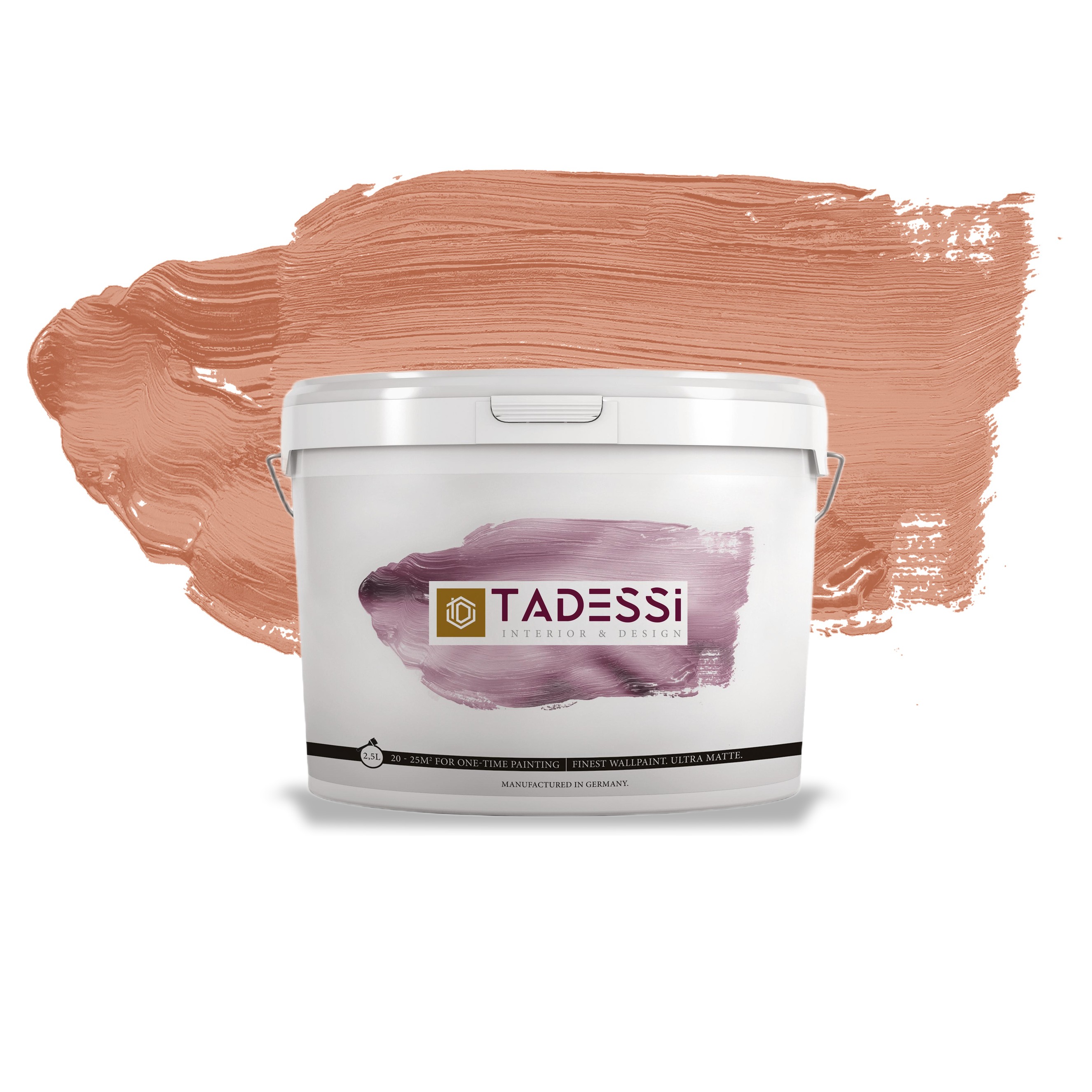 TADESSI Color Vista - Wandfarbe Orange - Kupfer - Matte Innenfarbe - Hochwertige Dispersionsfarbe