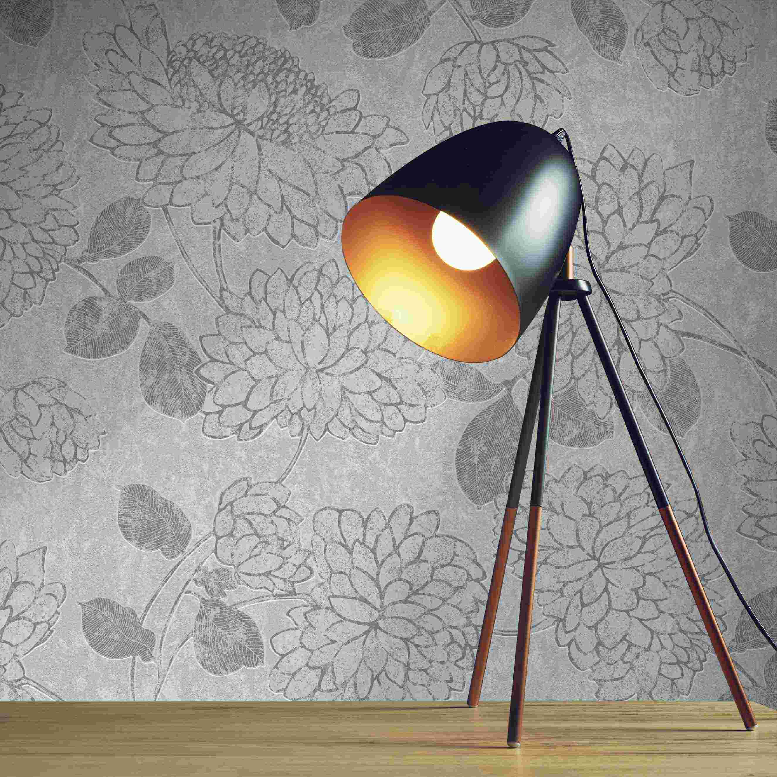 Tapete Florentin Blumen M1-No.4180 Vlies Grau Silber Floral Tadessi 10.05 x 0.53 m