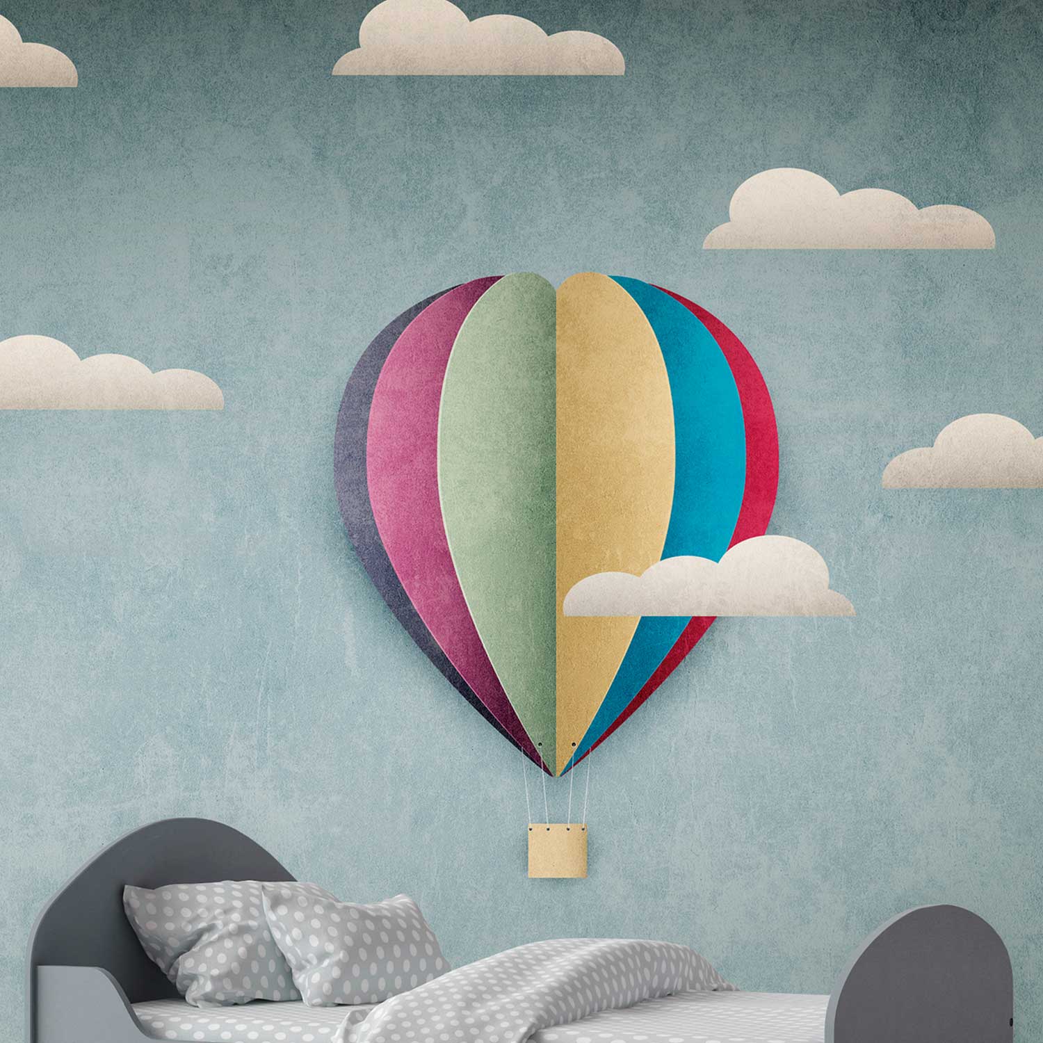 Fototapete Himmel M1-No.10320 | Digitaldruck | Blau | Modern | Kinderzimmer | Wolken | Ballon
