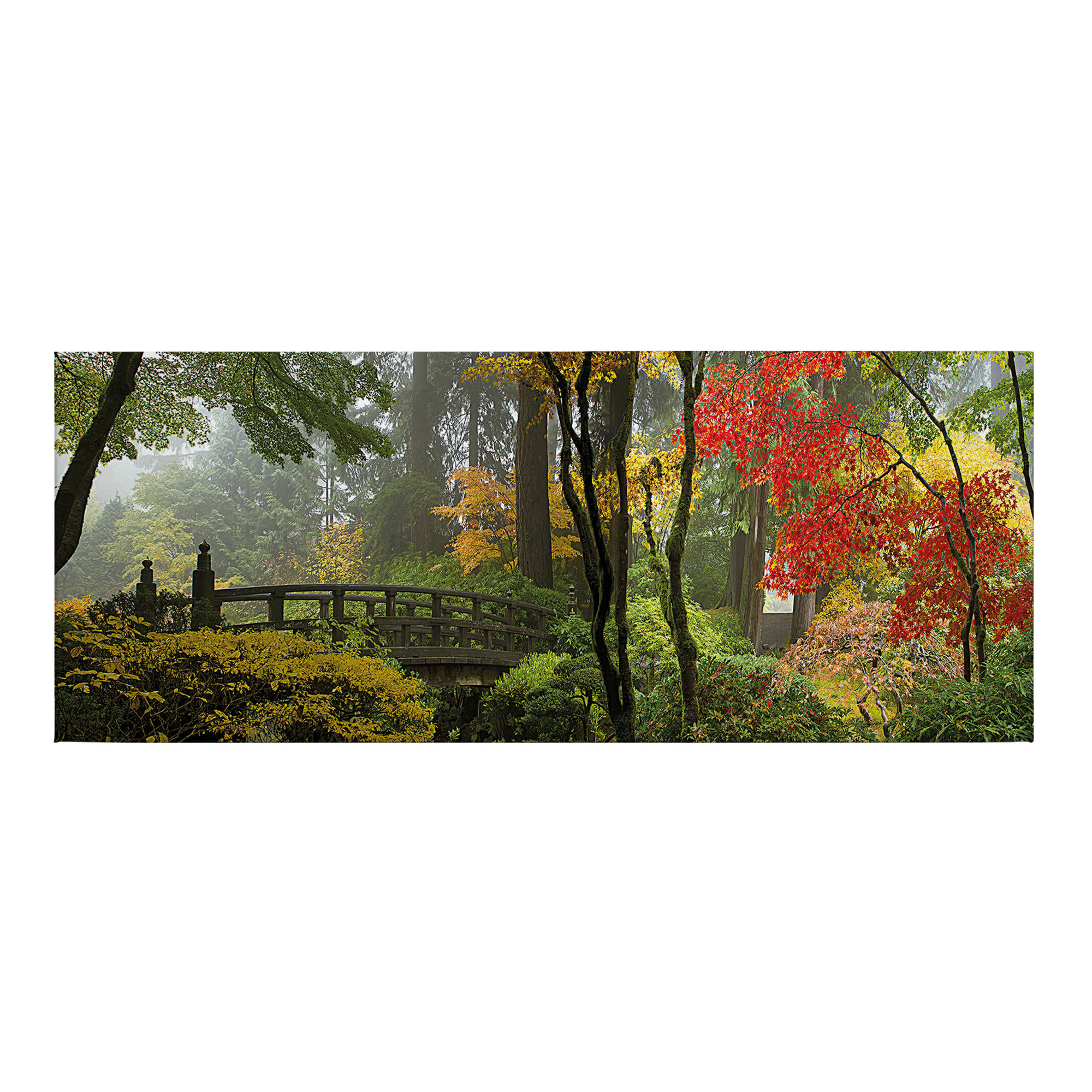 Tadessi Leinwandbild Laubwald - 40 x 100 cm - M1-No.50446 - Keilrahmen in Grün Braun