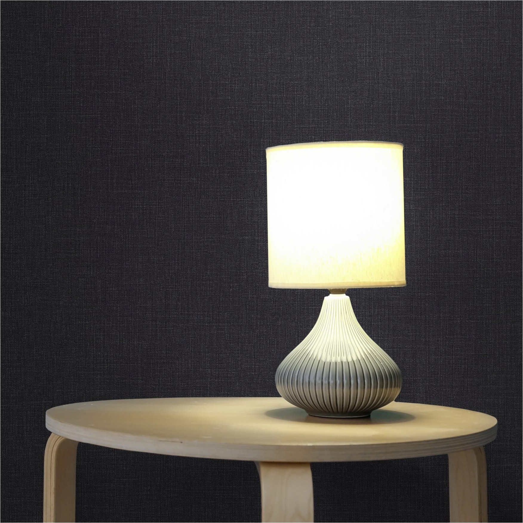 Tapete einfarbig M1-No.11472 | Vliestapete Textilstruktur | Schwarz | Wohnzimmer | Schlafzimmer