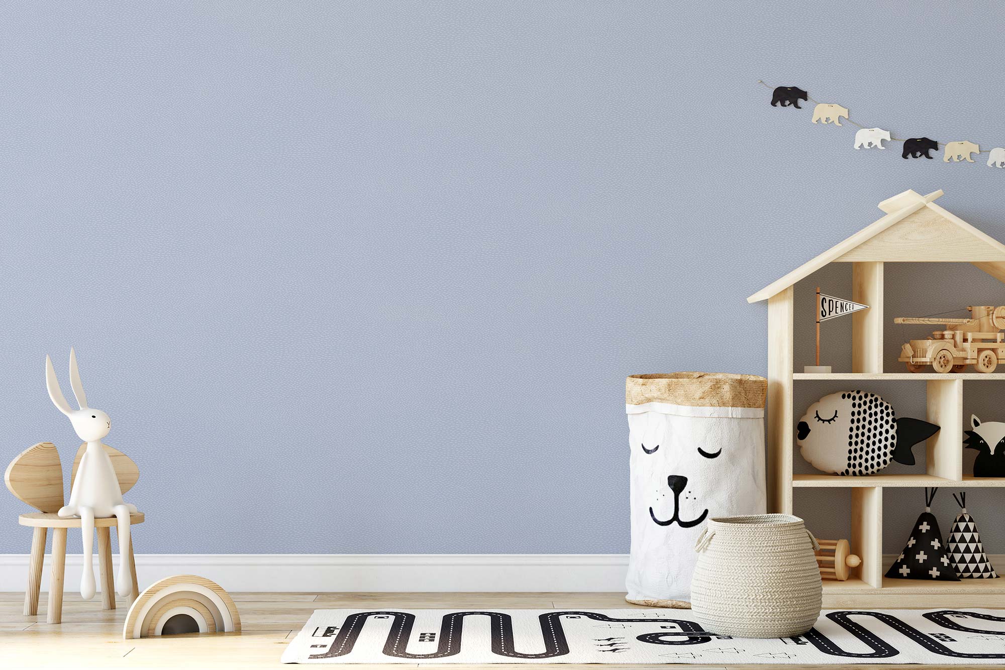 Tapete Kinderzimmer M1-No.764 | Vliestapete | Blau | Grau | Einfarbig | Uni