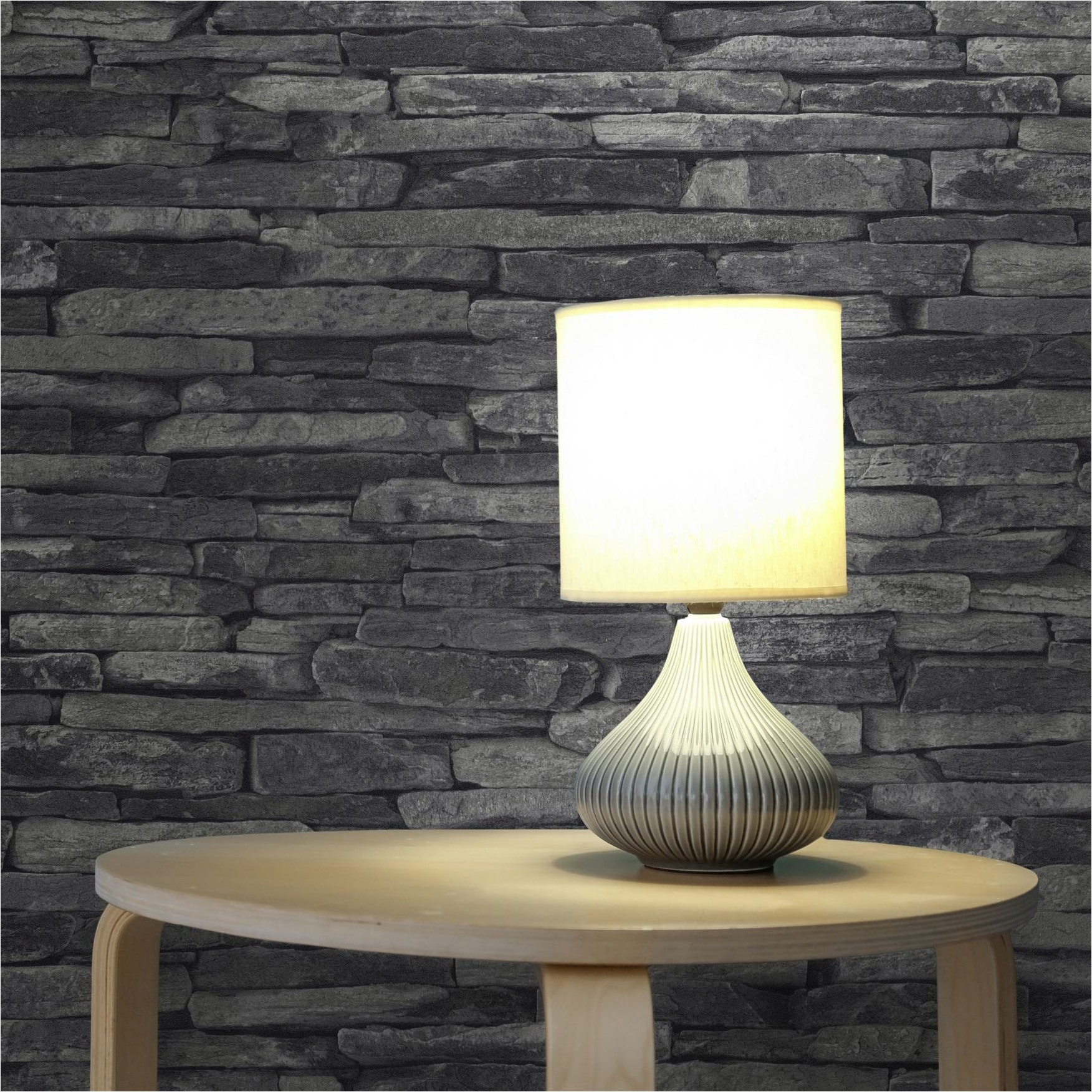 Tapete Steine M1-No.12086 | Vliestapete Stein-Optik | Grau | Schwarz | Wohnzimmer | Schlafzimmer