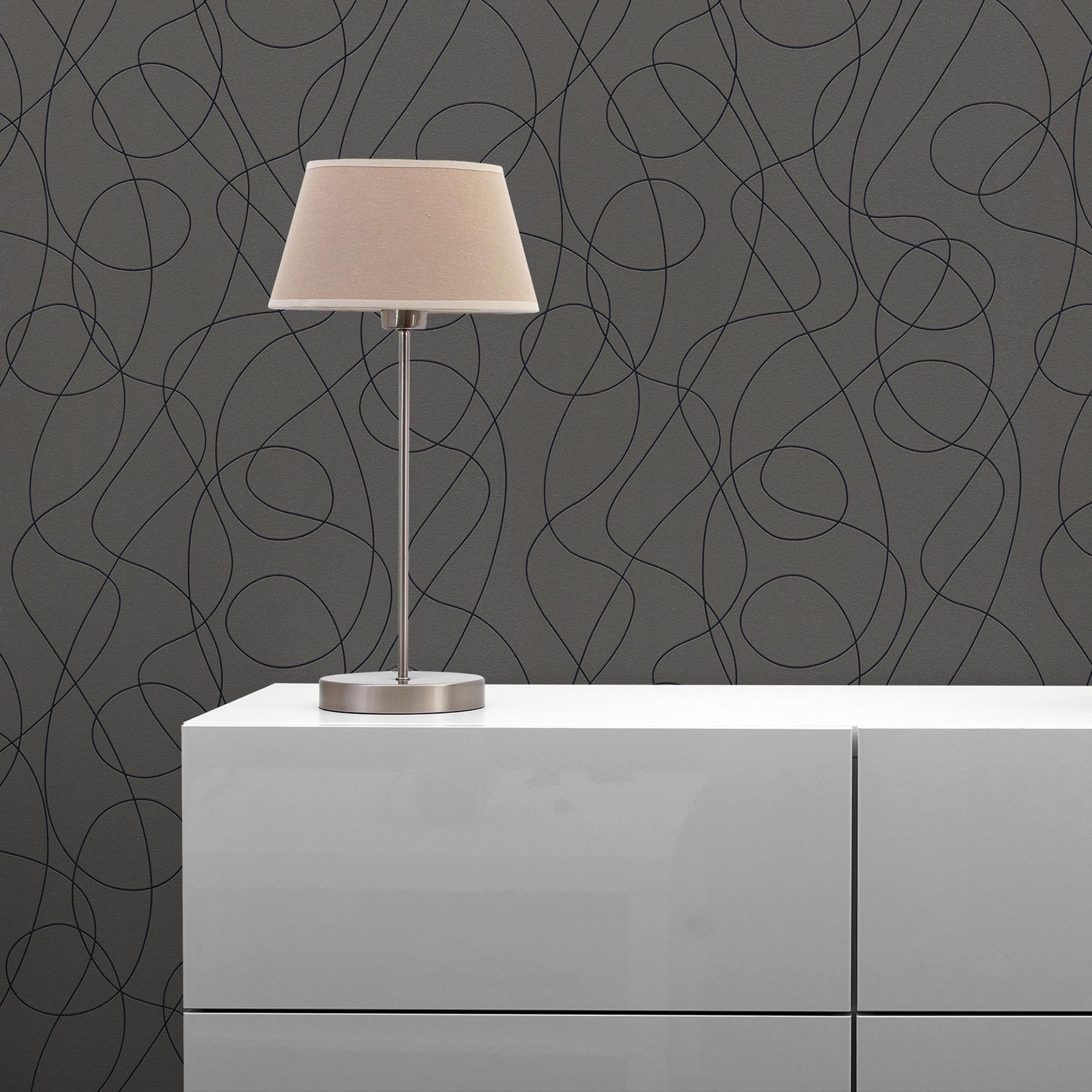 Tapete Grafik Meo M1-No.2098 Vliestapete Anthrazit Schwarz Geometrisch