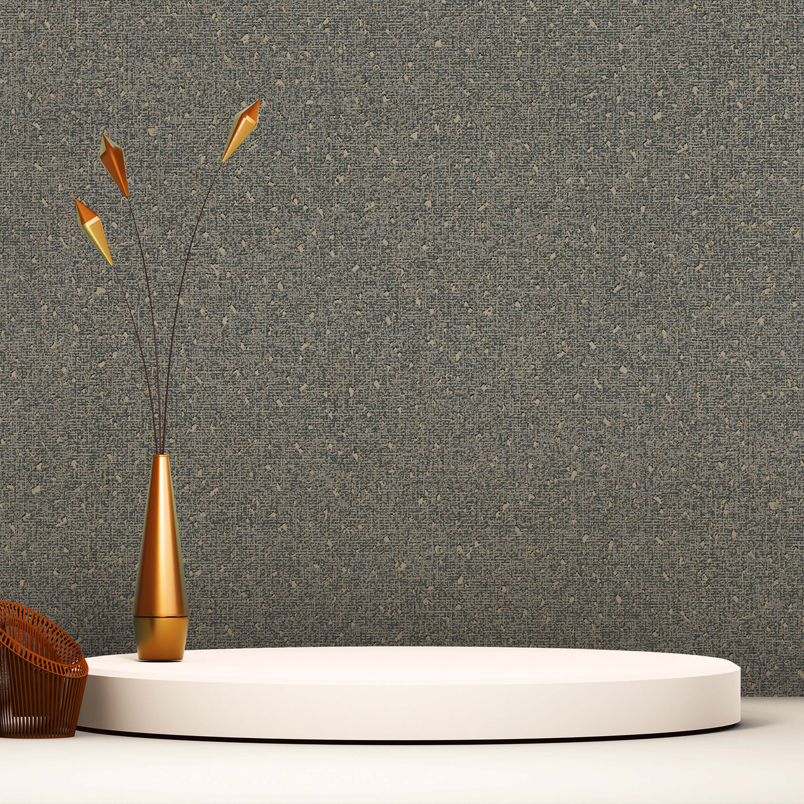 Tapete Vintage M1-No.1846 | Vliestapete | Dunkelgrau | Gold | Struktur