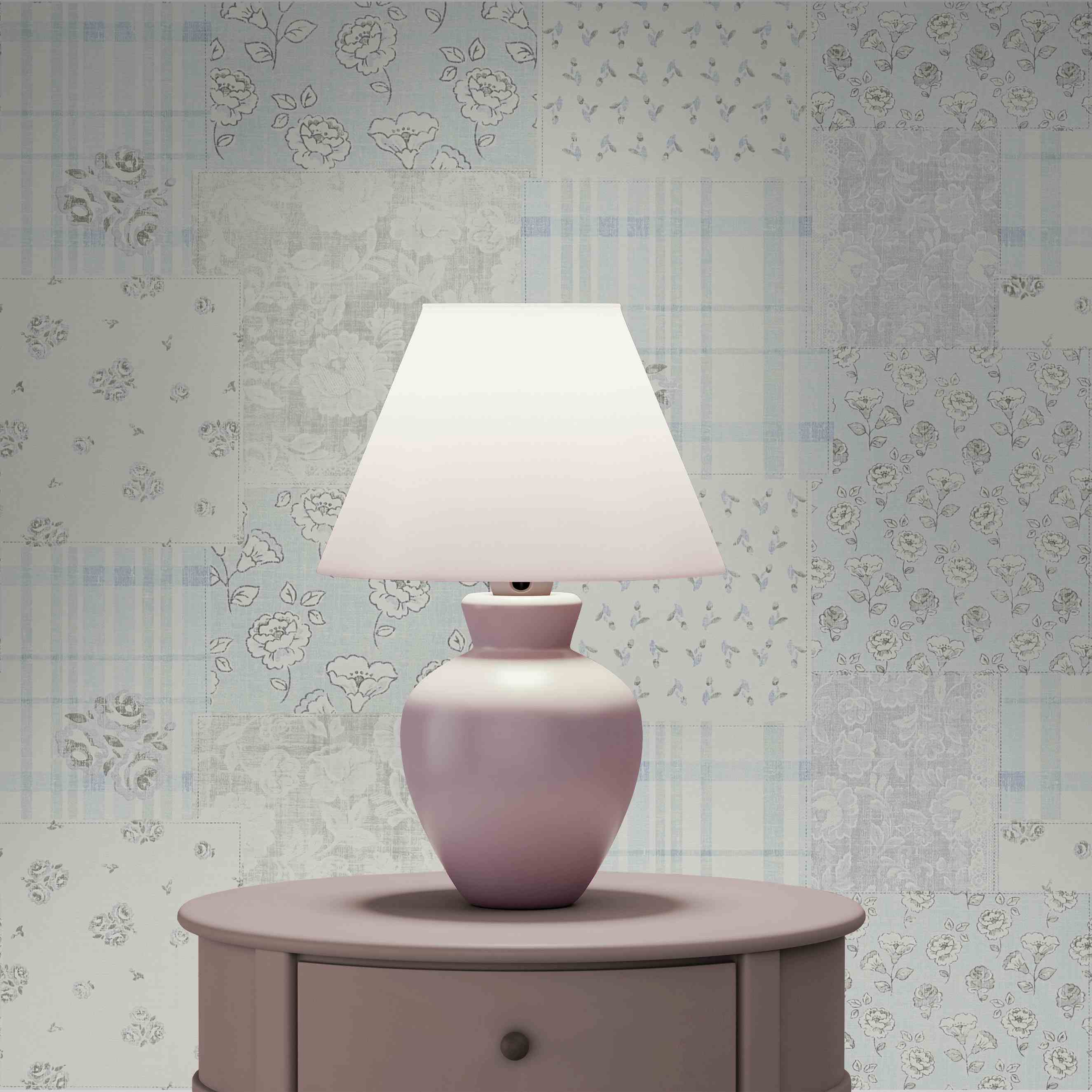 Tapete Pino Blumen M1-No.4273 Vlies Blau Grau Blümchen Tadessi 10.05 x 0.53 m