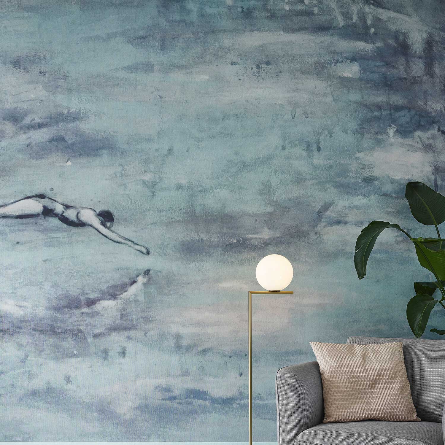 Fototapete Meer M2-No.0501 | Digitaldruck | Blau | Freisprung | Kunst | Vintage | Menschen