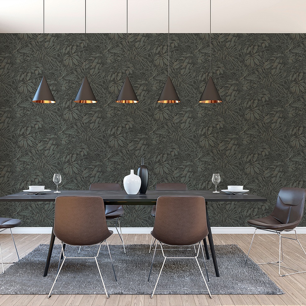 Tapete Camilla Dschungel M1-No.11093 Vlies Grün Schwarz Tadessi 10.05 m x 0.53 m