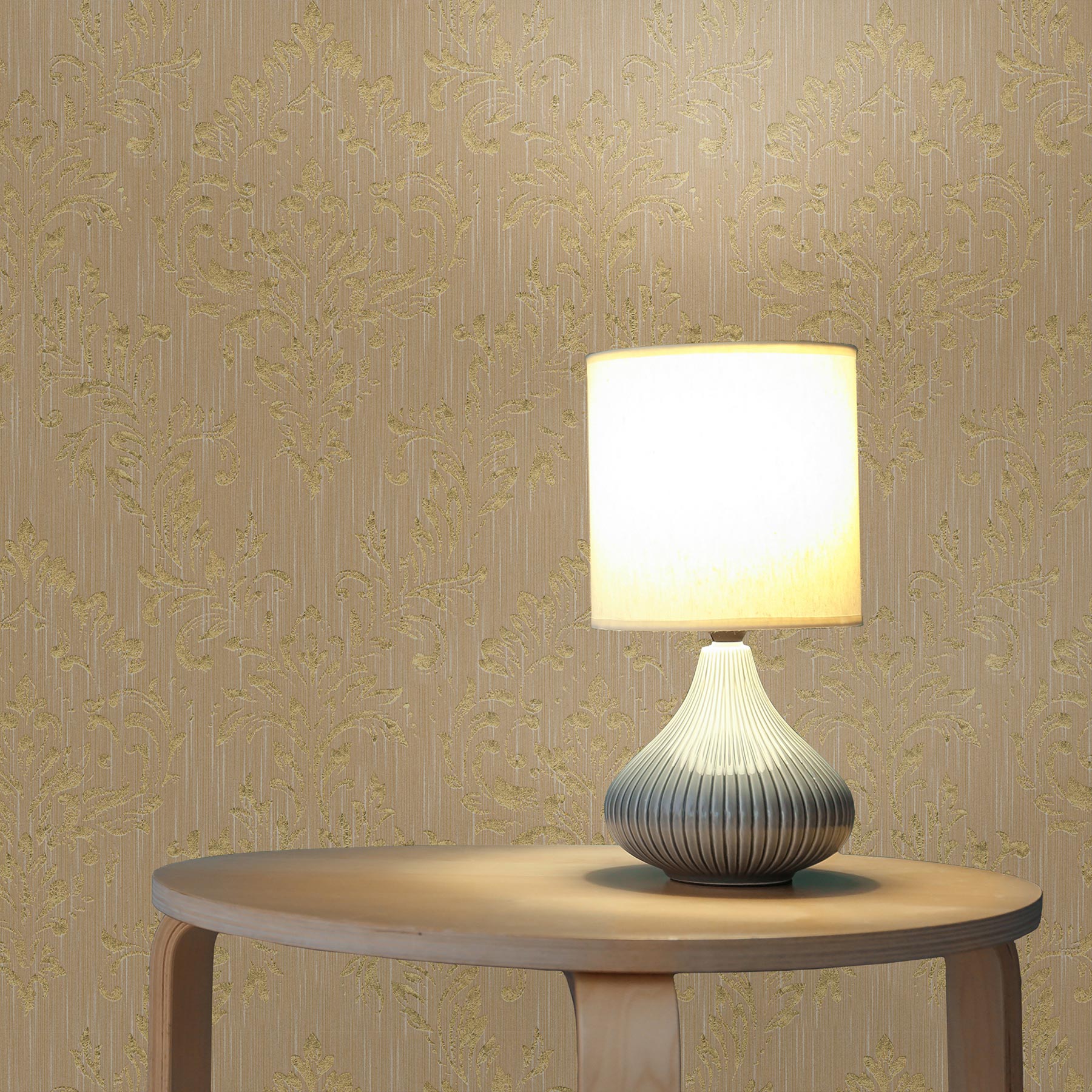 Tapete Barock Giulia M1-No.2178 | Vliestapete | Gold | Beige | Ornament | Klassik | Barocktapete