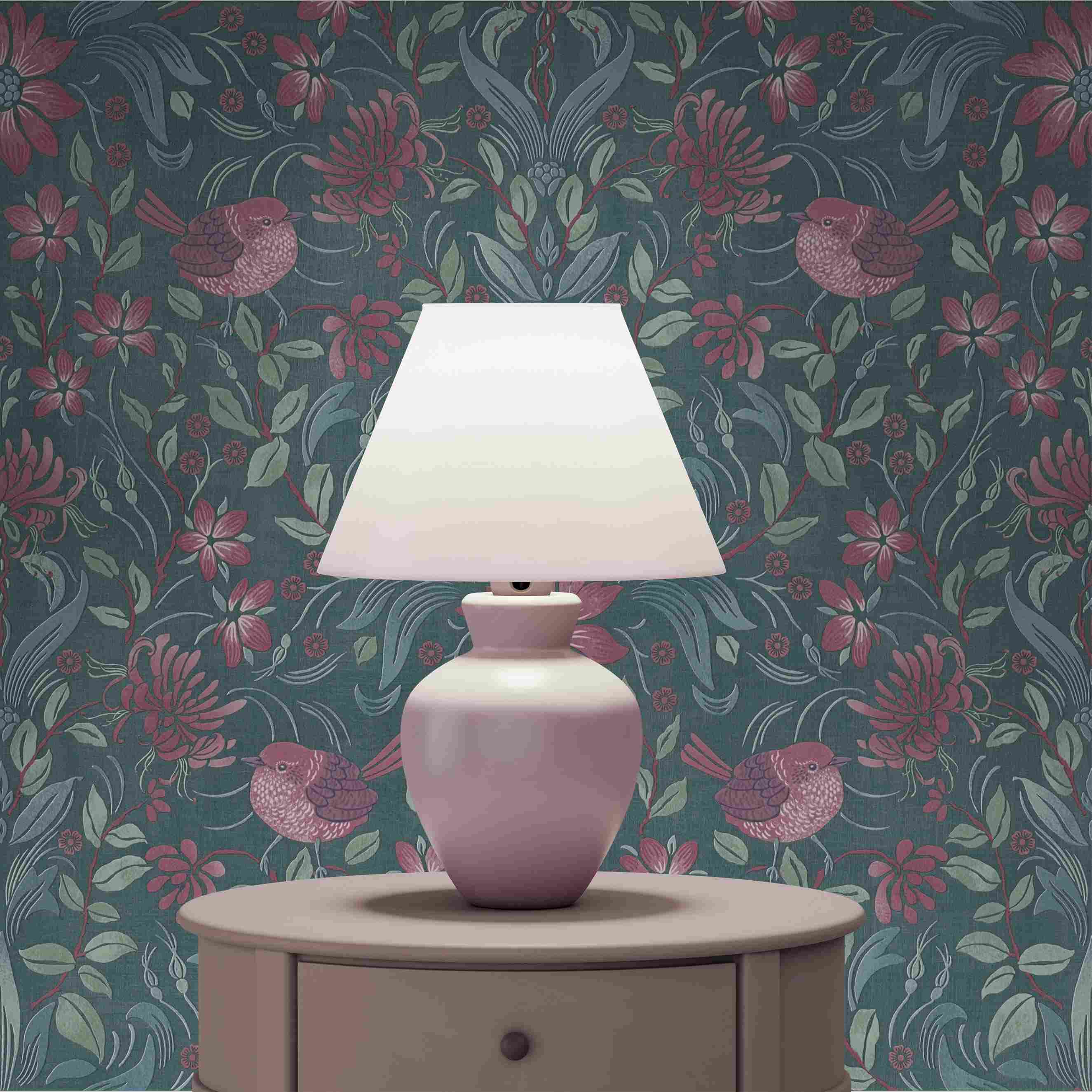 Tapete Valentin Blumen M1-No.4306 | Vlies | Grün | Pink | Floral | Tadessi | 10.05 x 0.53 m