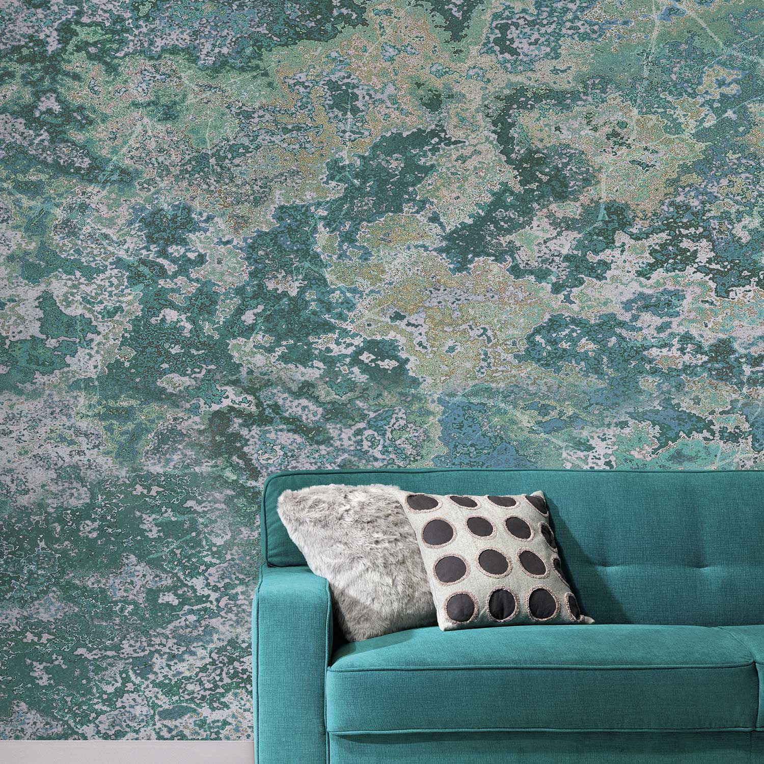 Fototapete Vintage Retro M2-No.0536 | Digitaldruck | Grün | Microscope | Strukturoptik