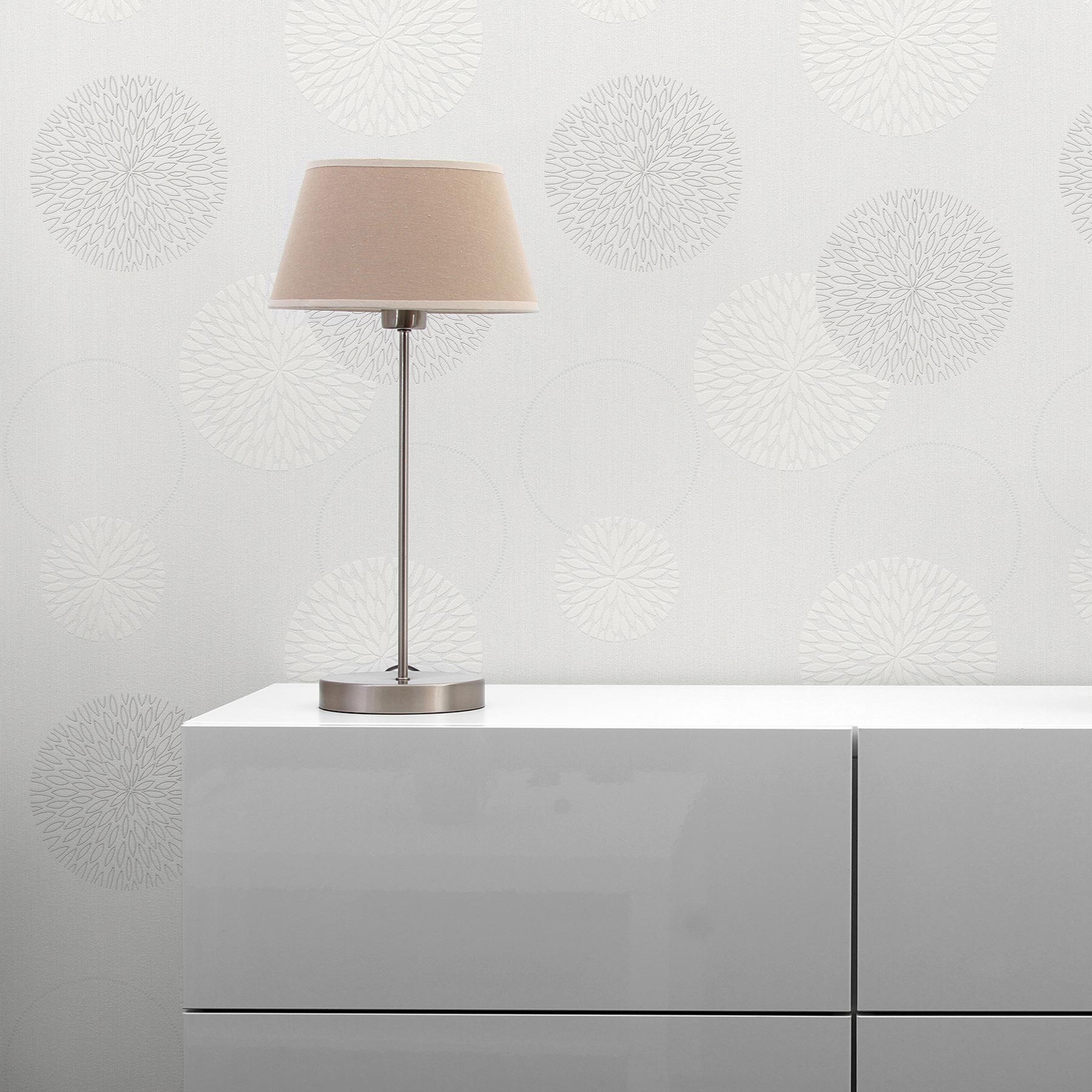 Tapete Punkte Kreise Luigi M1-No.3723 | Vliestapete | Creme | Punktetapete | Geometrisch