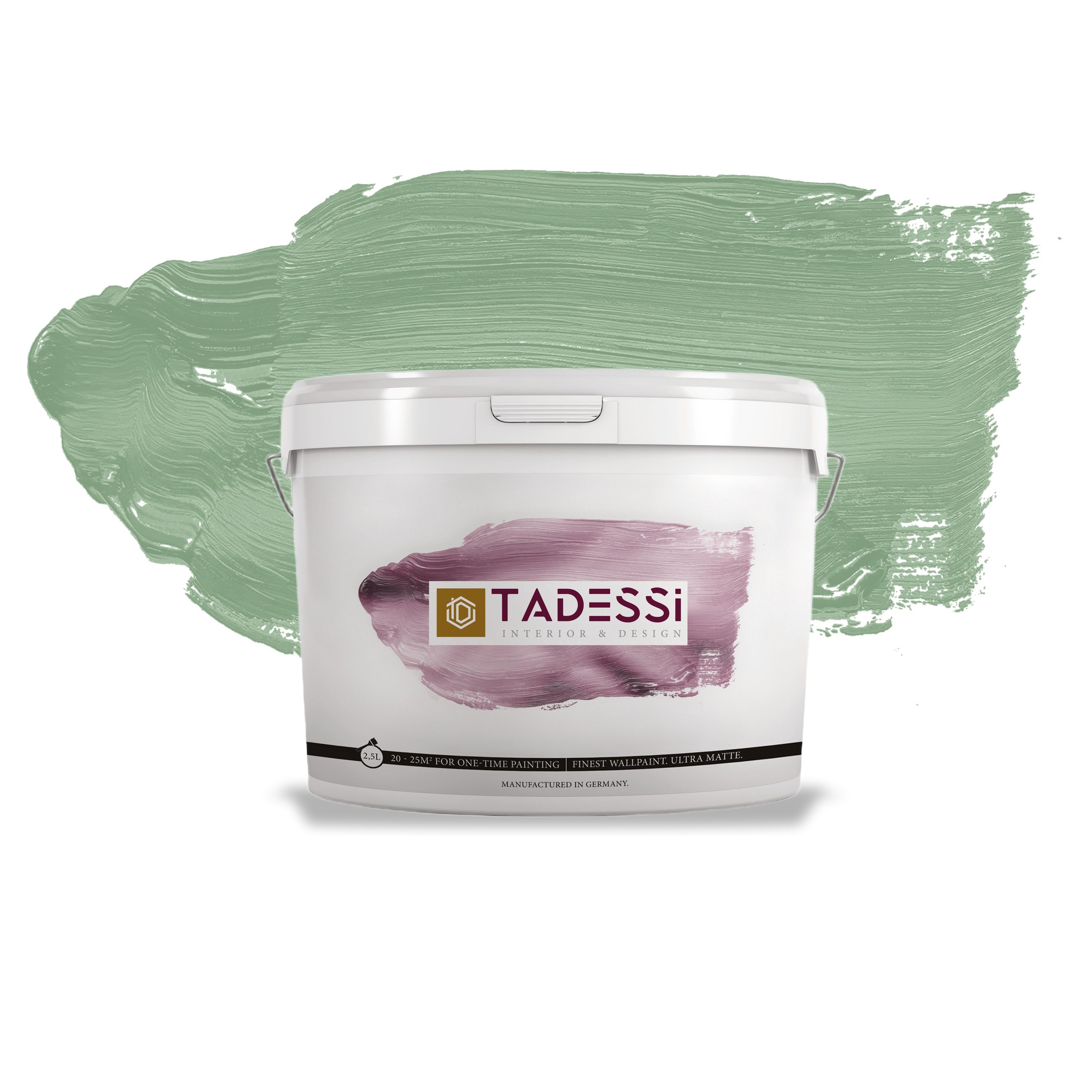 TADESSI Color Vista - Wandfarbe Grün - Eukalyptus - Sage Green - Hochwertige matte Innenfarbe
