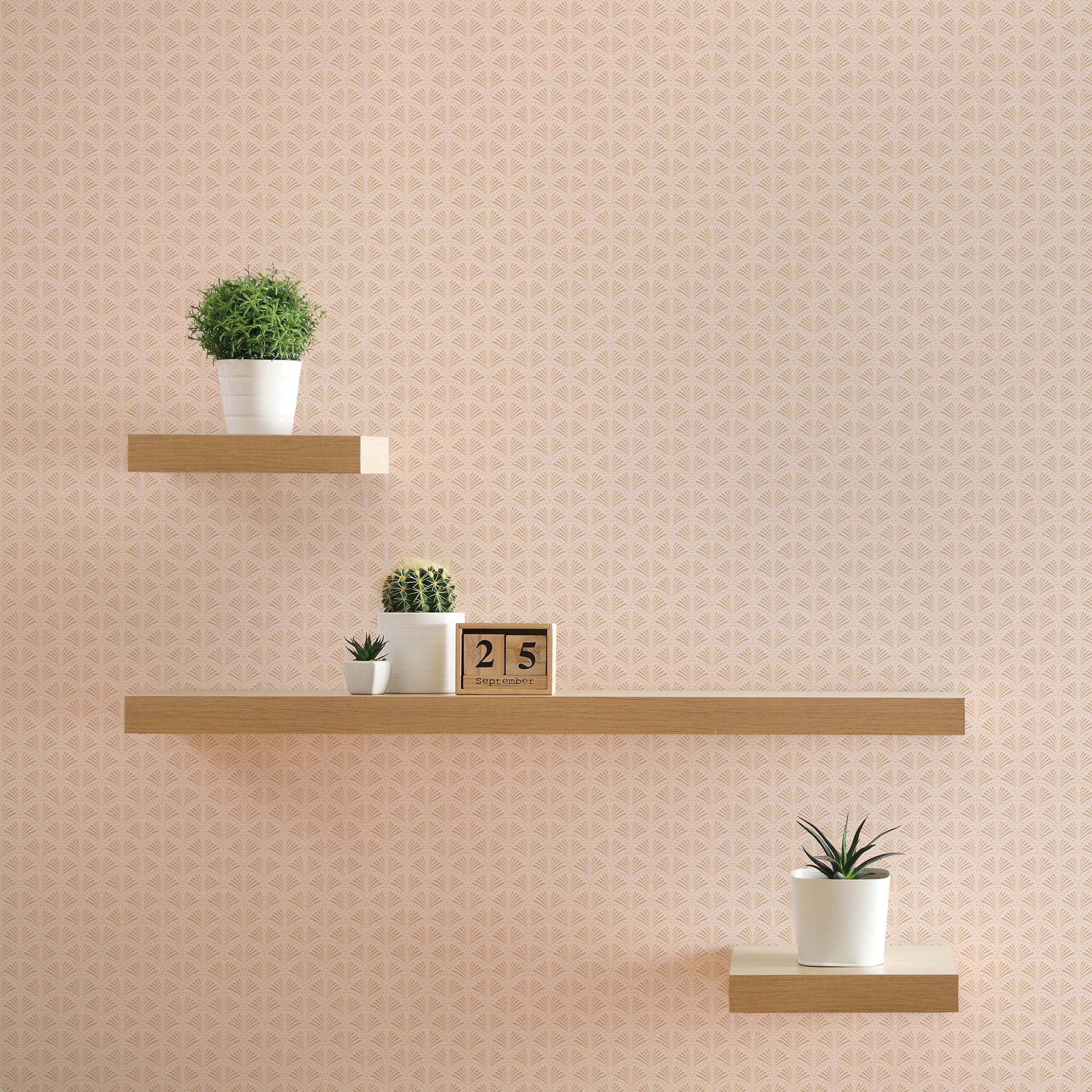 Tapete Art Deco M1-No.651 | Vliestapete | Rosa | Beige | Designtapete | Geometrisch