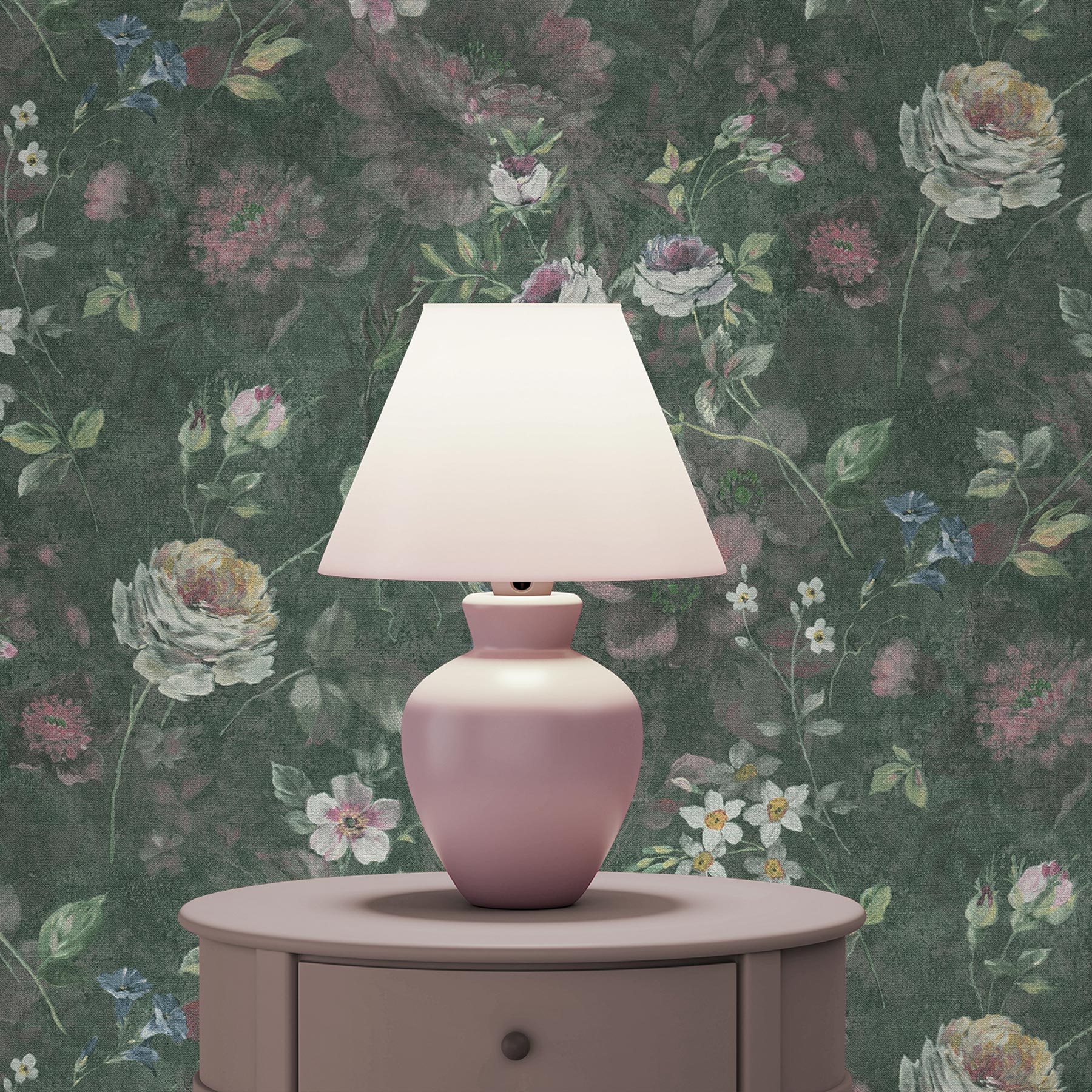 Tapete Blumen Mario M1-No.3503 | Vliestapete | Grün | Weiß | Floral | Natur