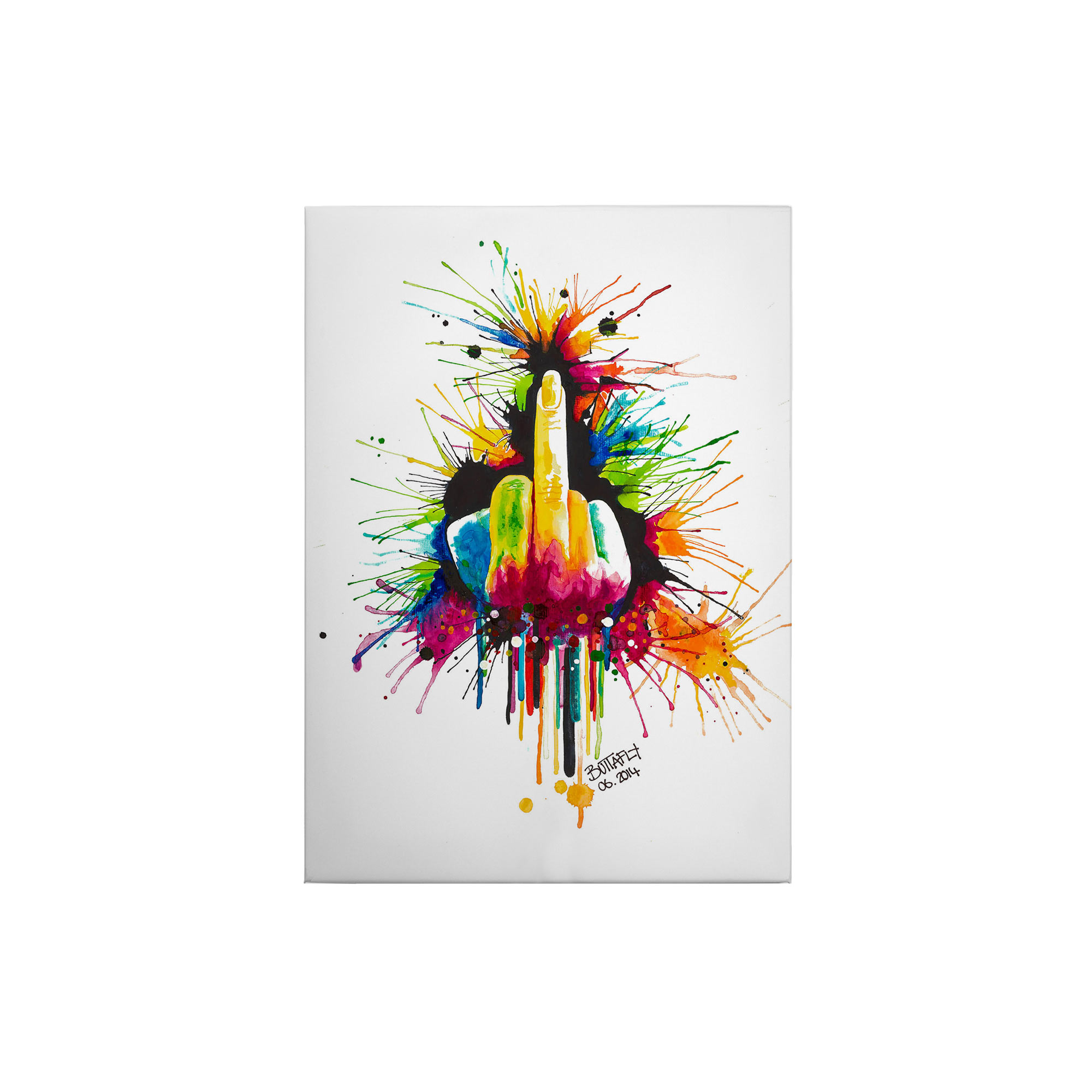 Leinwandbild Kunst M1-No.50412 | Wandbild 70 x 50 cm | Bunt Weiß Keilrahmen Lifestyle