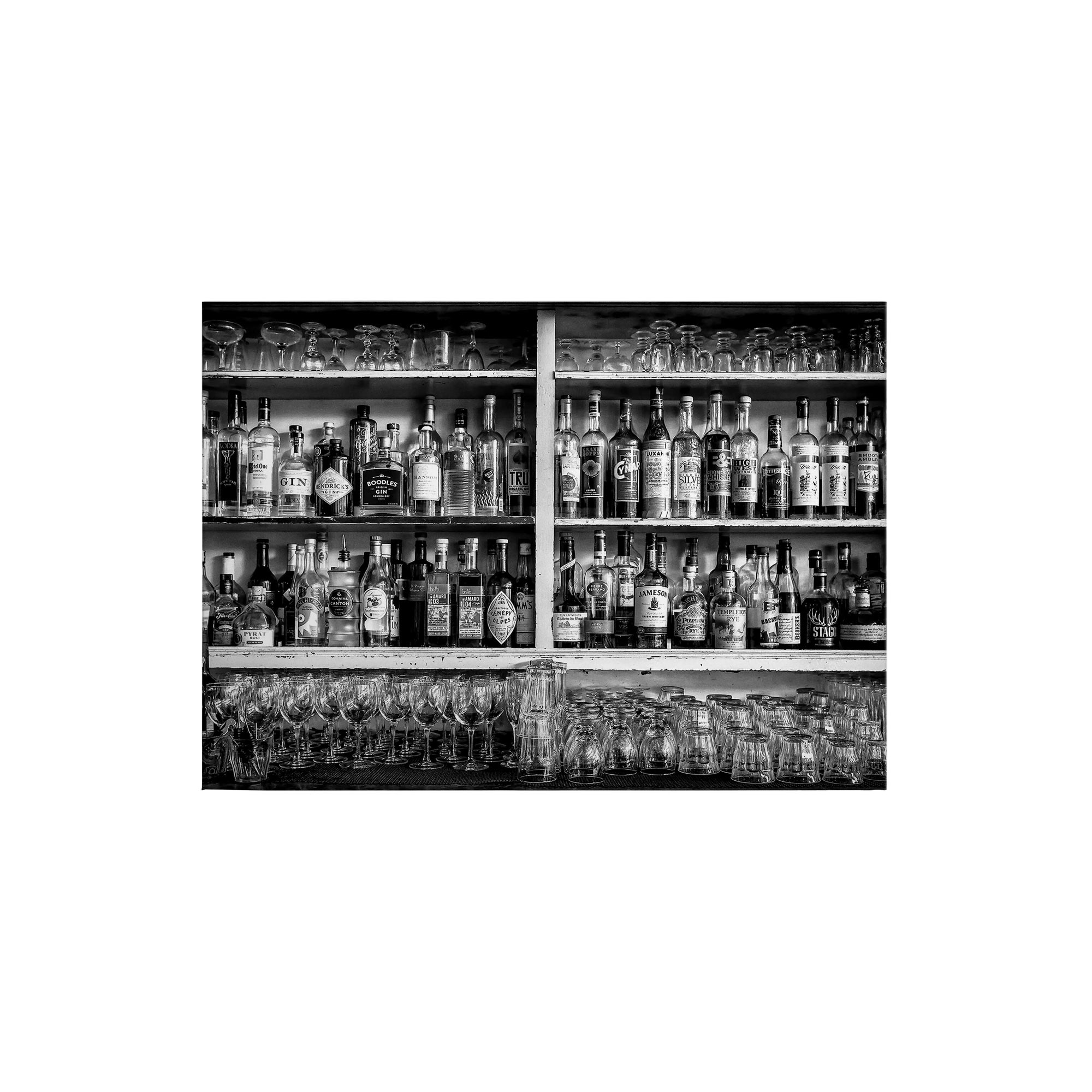 Leinwandbild Essen Trinken M1-No.50290 | Wandbild 50 x 70 cm | Weiß Schwarz Keilrahmen Bar