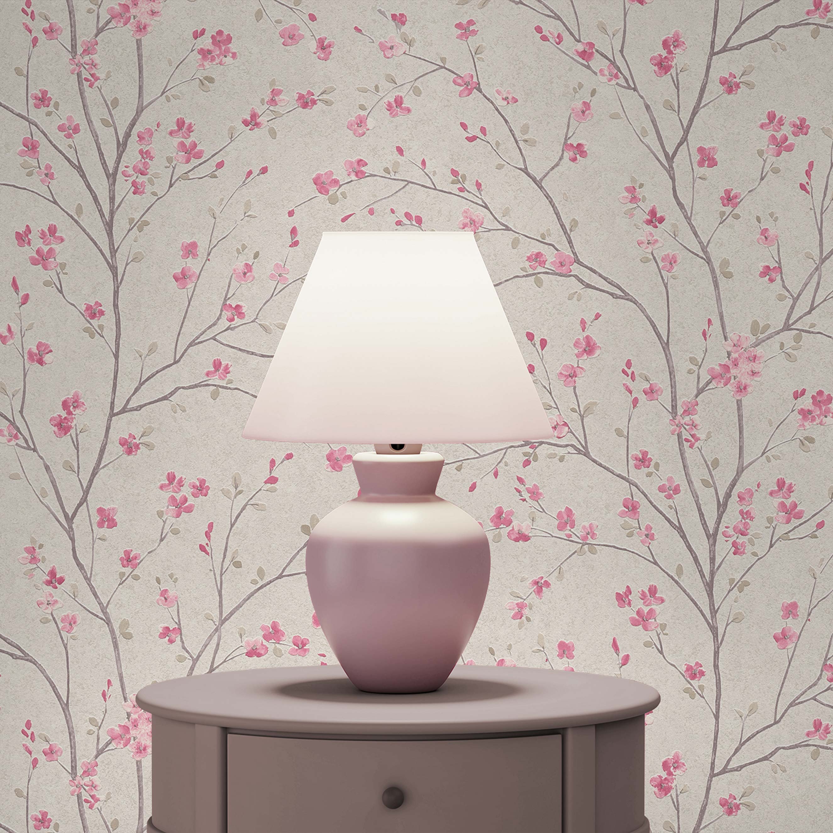 Tapete Wald und Blätter Salvatore M1-No.643 | Vliestapete | Rosa | Weiß | Blumentapete